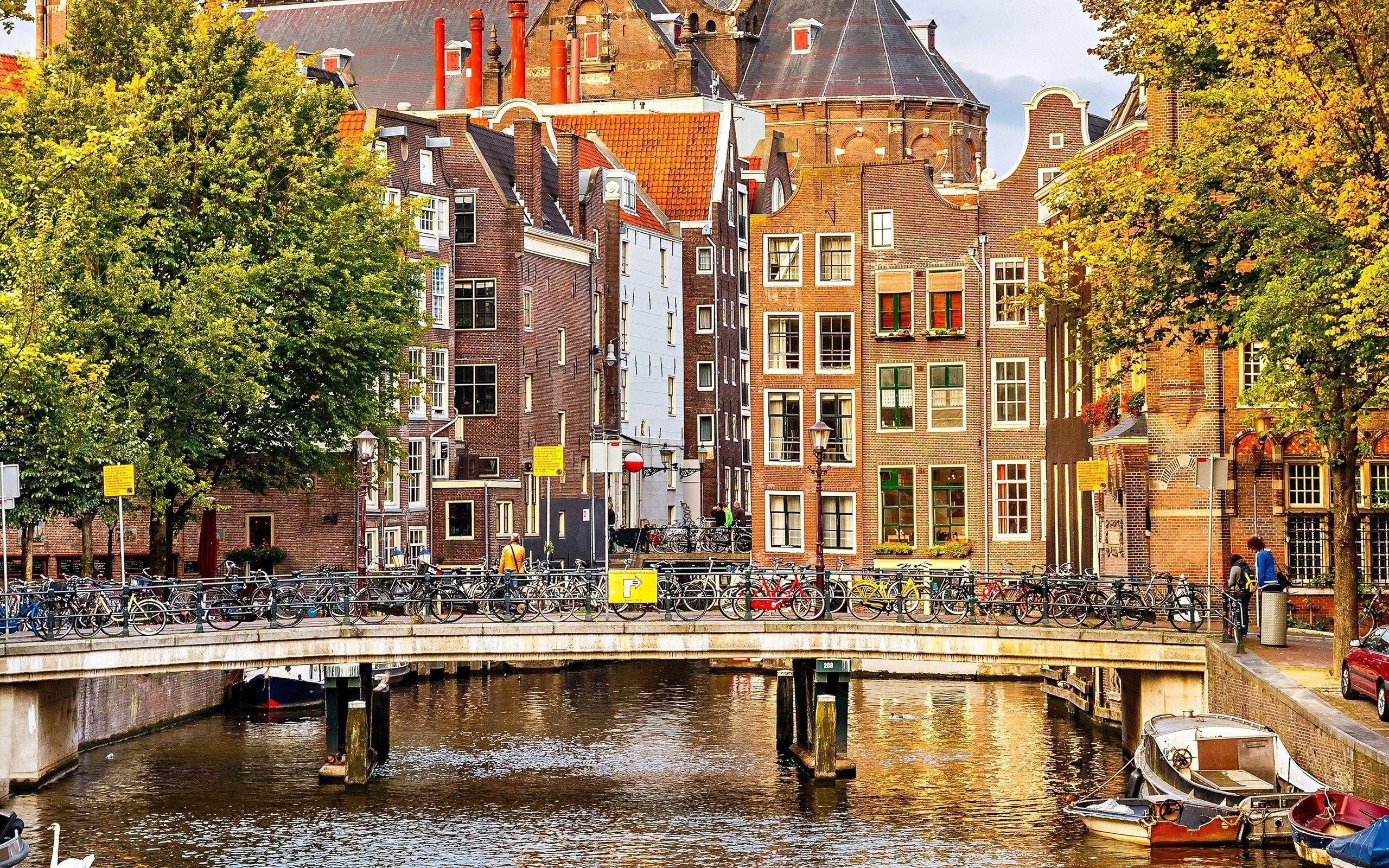 2560x1600 Wallpaper Amsterdam, Netherlands, autumn, city, architecture
