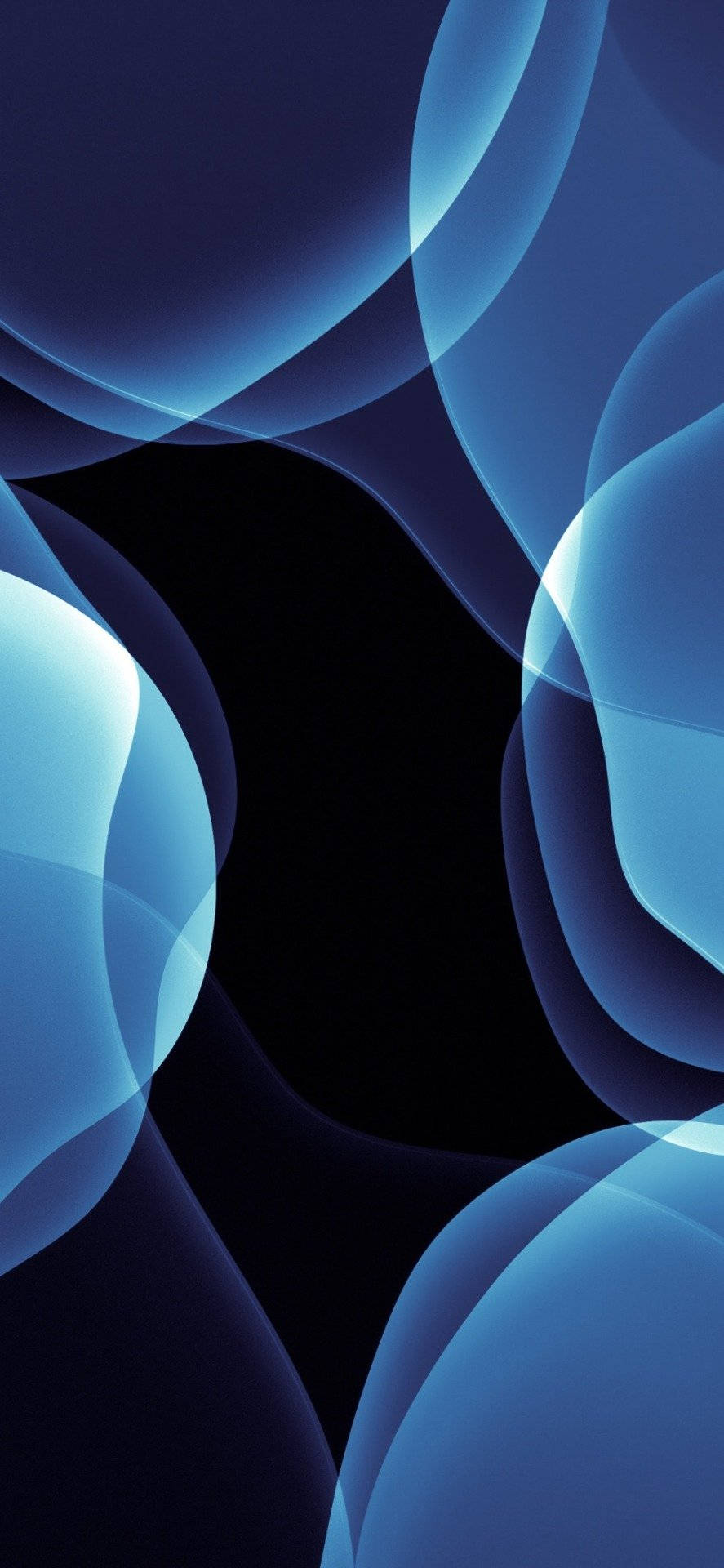 887x1920 Download iPhone 14 Neon Blue And Black Wallpaper