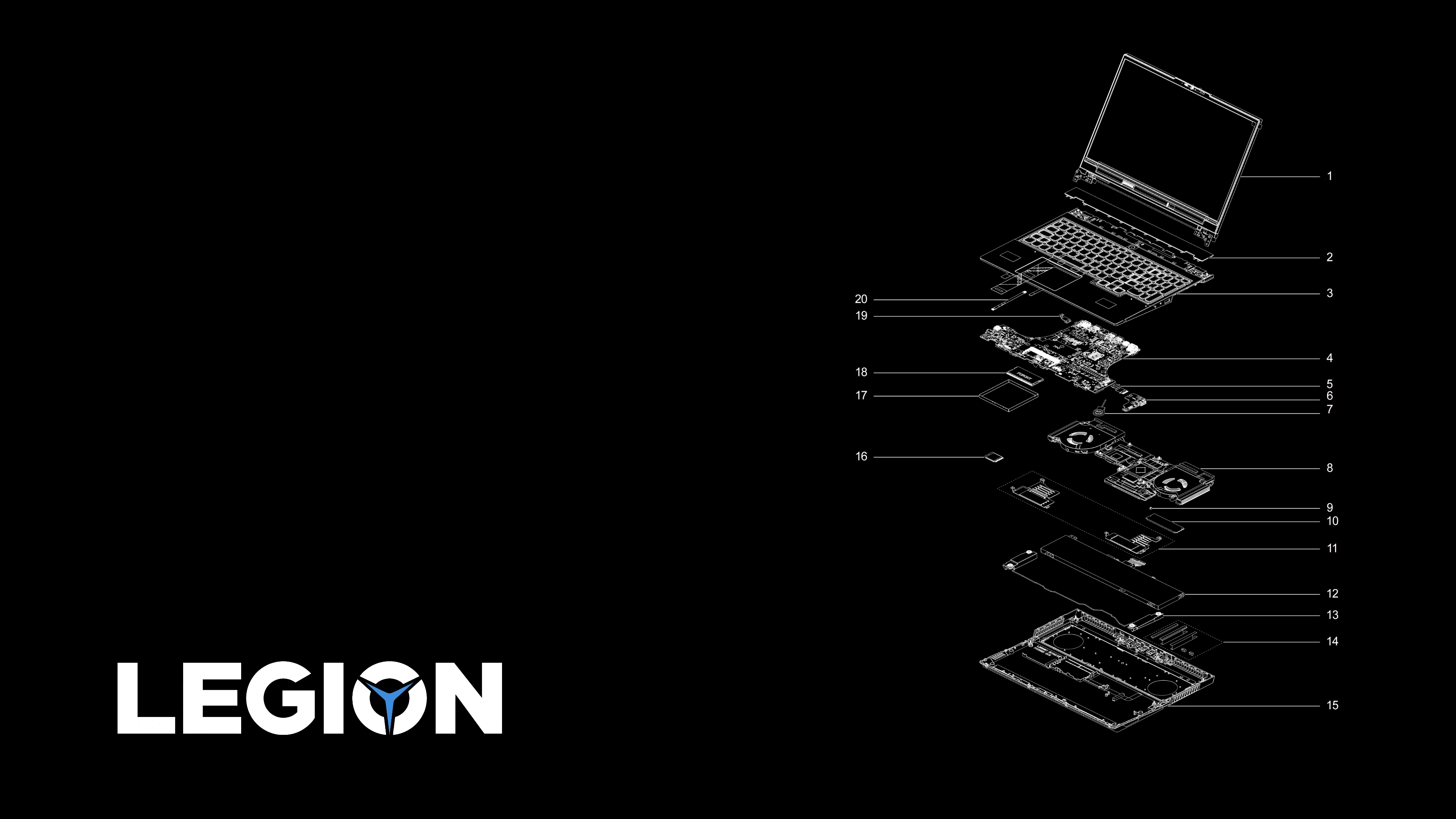 3840x2160 Legion 5 (2021) Exploded View Wallpaper