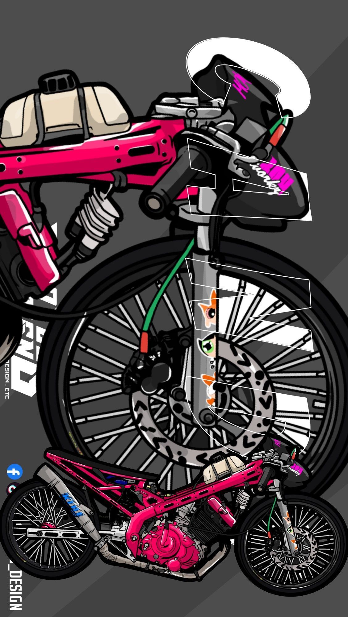 1127x2000 CANDY DRAG BIKE RAIDER 150 Vector art