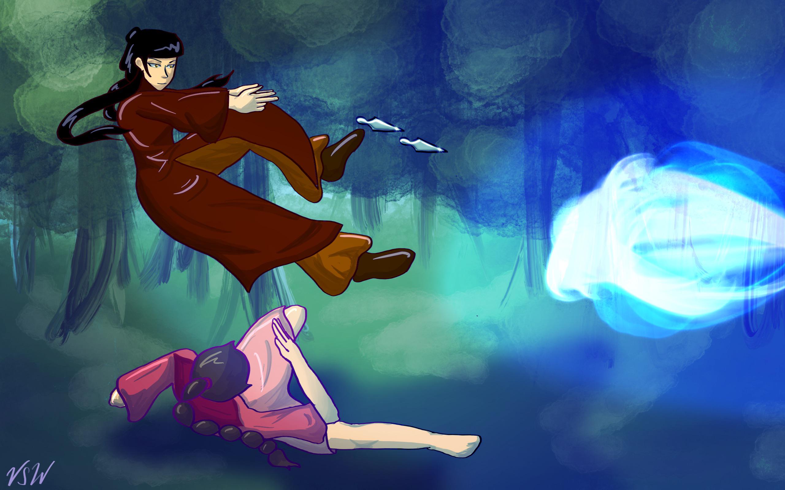 2560x1600 Mai and Ty Lee fight Azula