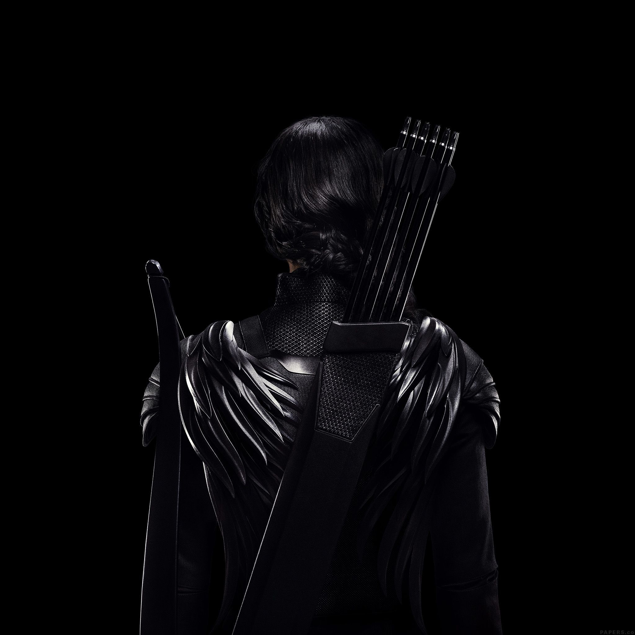 2048x2048 Android wallpaper. mockingjay hunger game dark