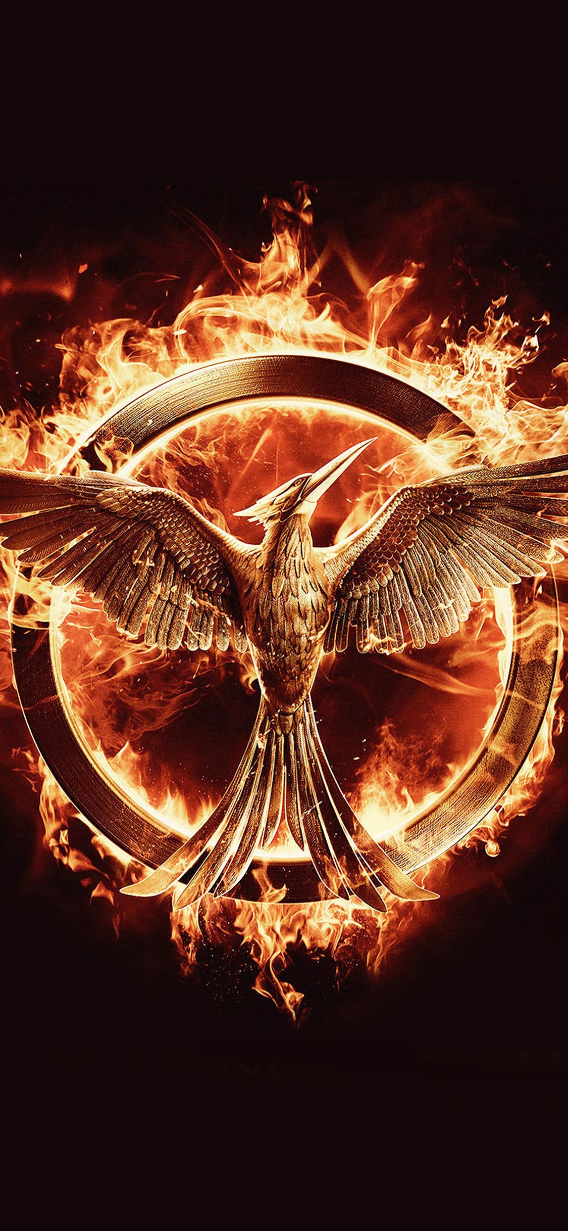 1125x2436 Hunger Games Mockingjay Logo Art