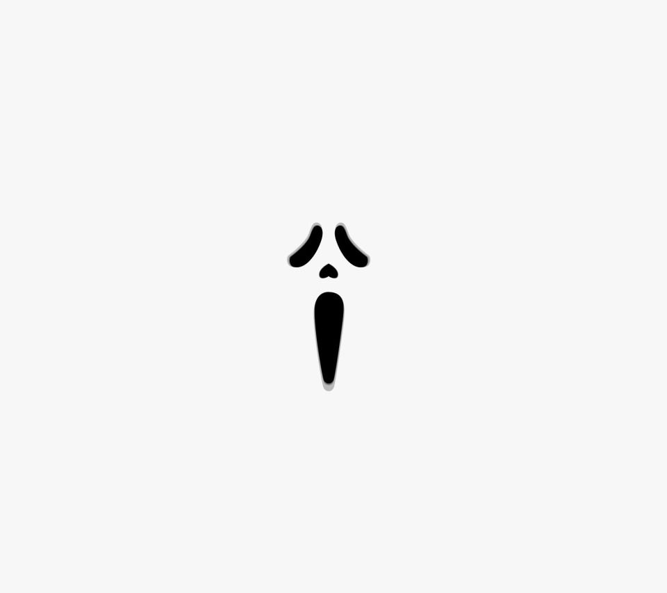960x854 Download wallpaper face, the film, minimalism, white background, horror, Creek, section minimalism in resolution 960x854
