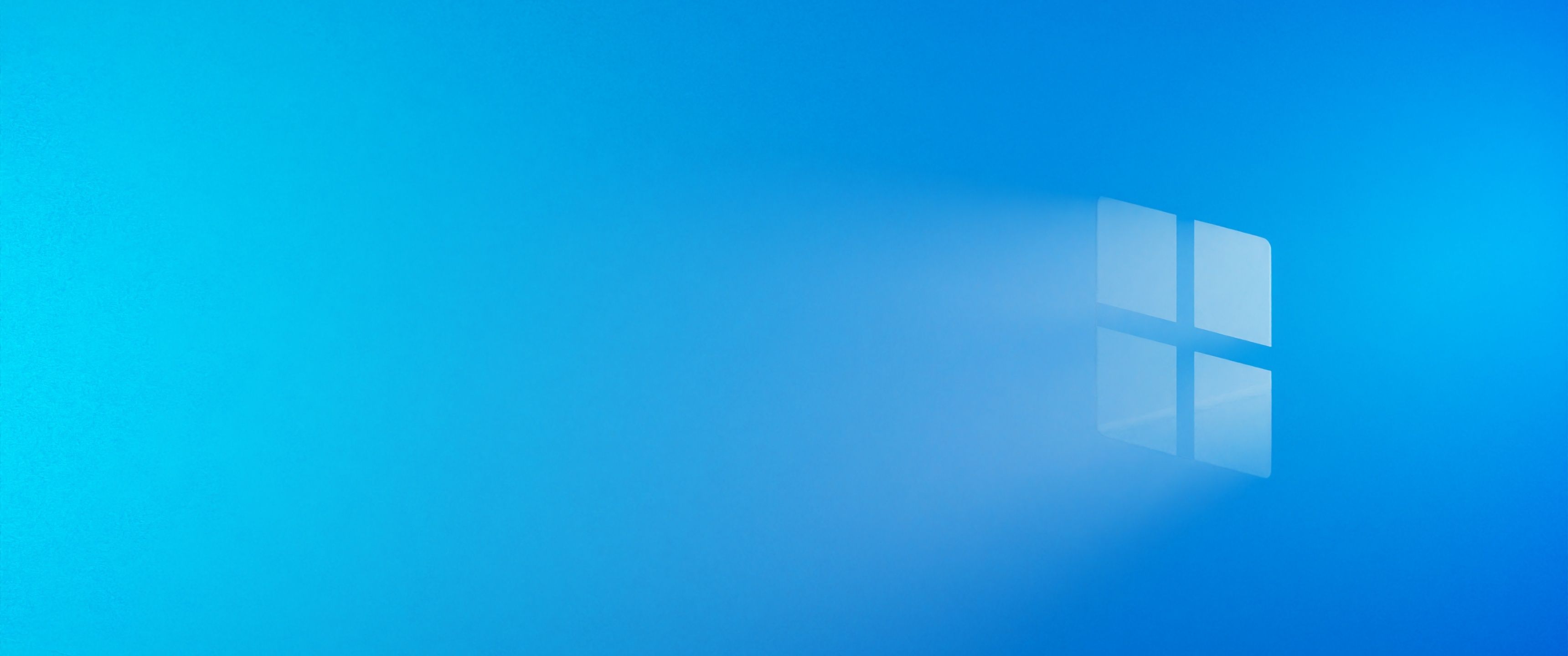 3440x1440 Windows logo Wallpaper 4K, Windows Blue background