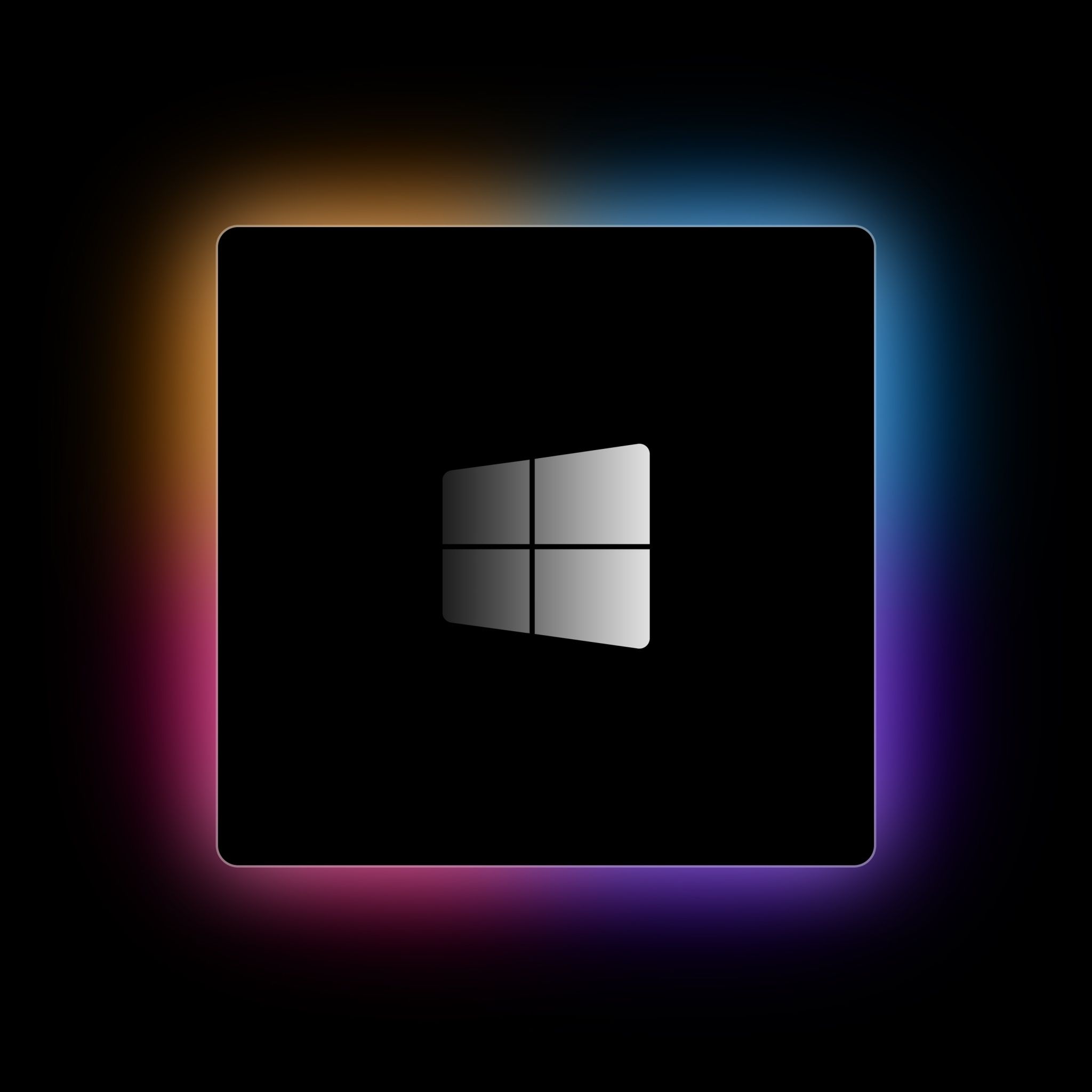 2048x2048 Windows logo Wallpaper 4K, M1 Chip, Black background