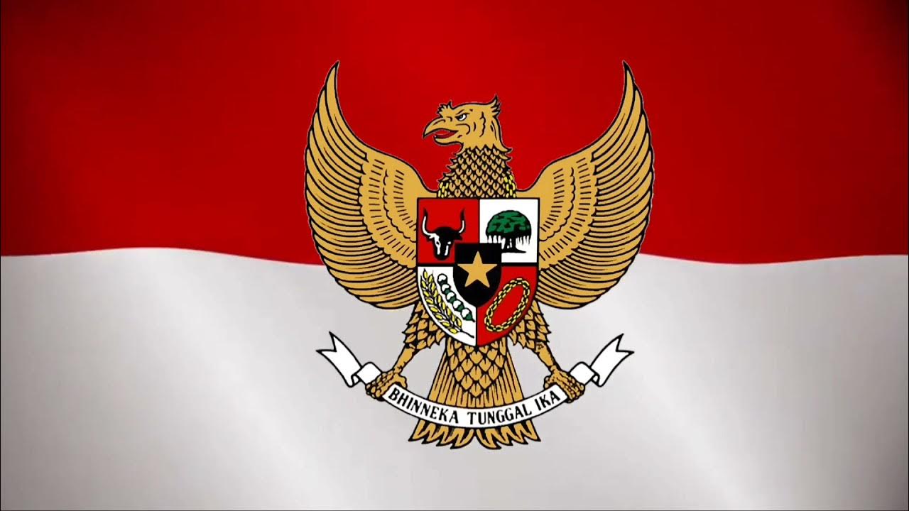 1280x720 Background Bendera Merah Putih Berkibar(Garuda Pancasila)no copyright