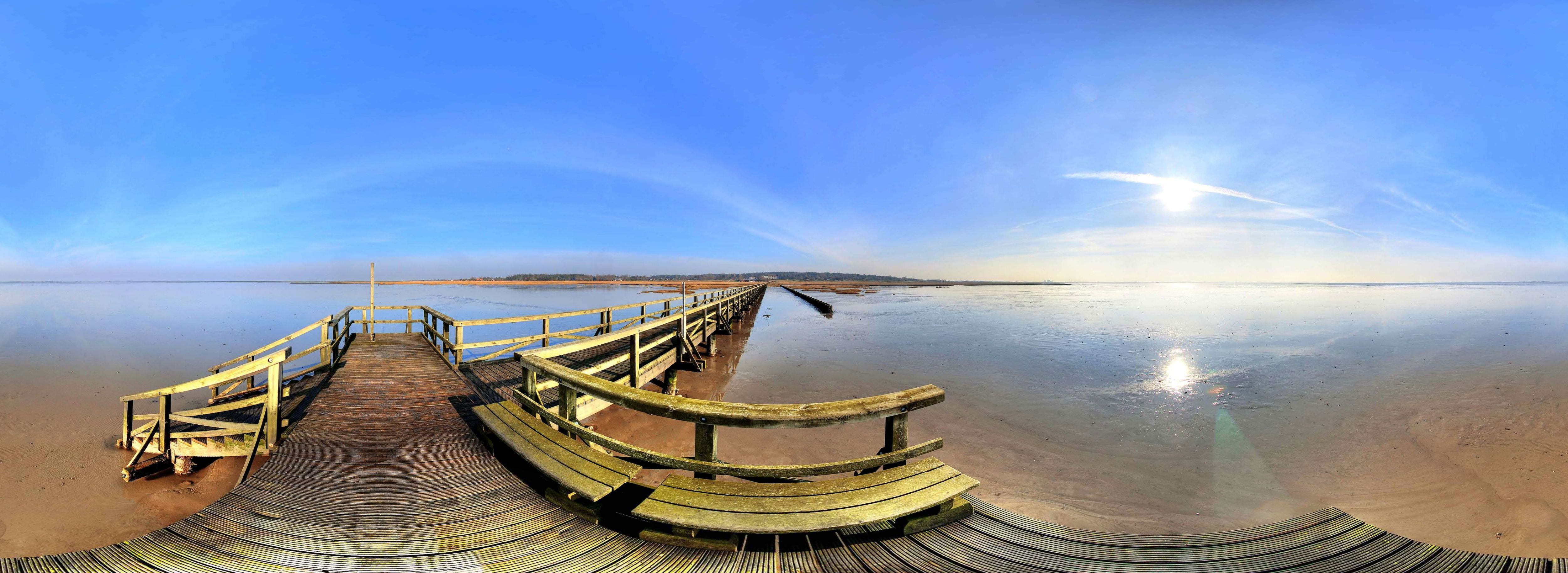 5000x1827 Man Made Pier HD Wallpaper