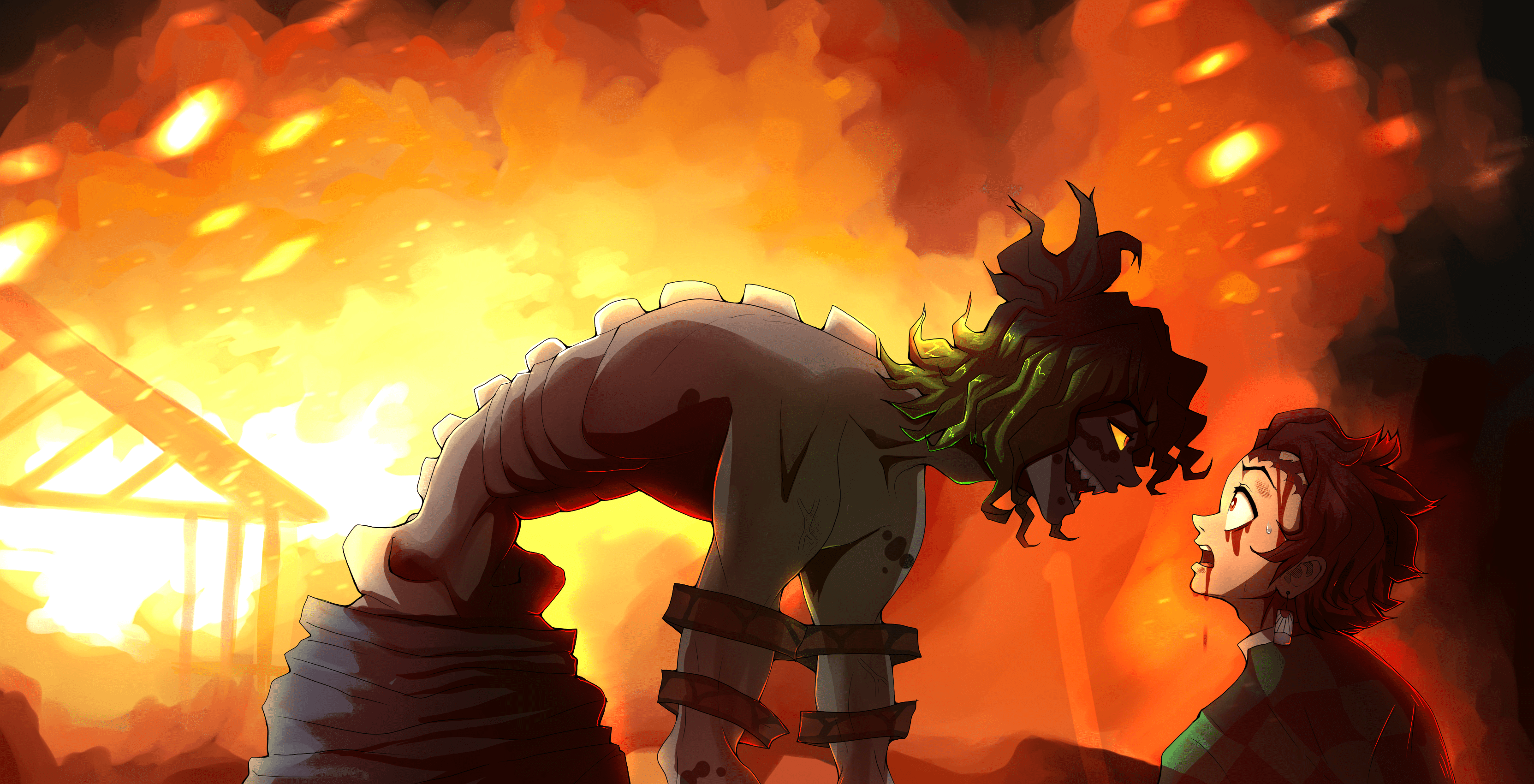 3326x1700 Anime Demon Slayer: Kimetsu No Yaiba HD Wallpaper By Bujae Adopts