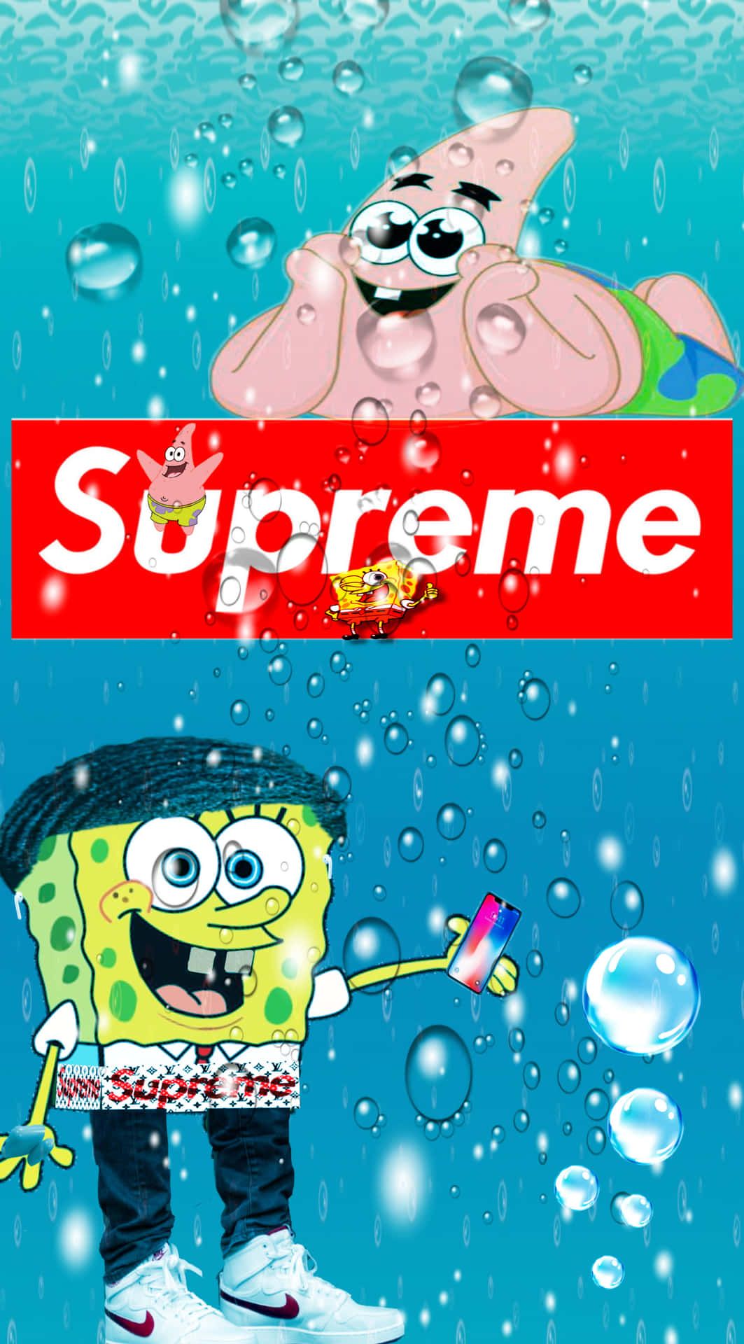 1063x1920 Download Supreme Cartoon Spongebob Wallpaper