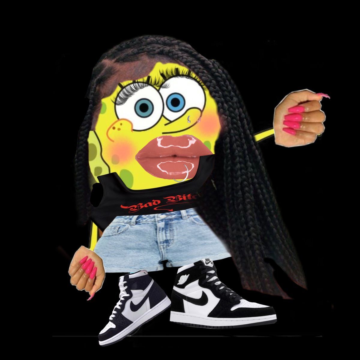 1200x1200 Baddie SpongeBob. Crazy funny picture, Spongebob funny, Vines funny videos