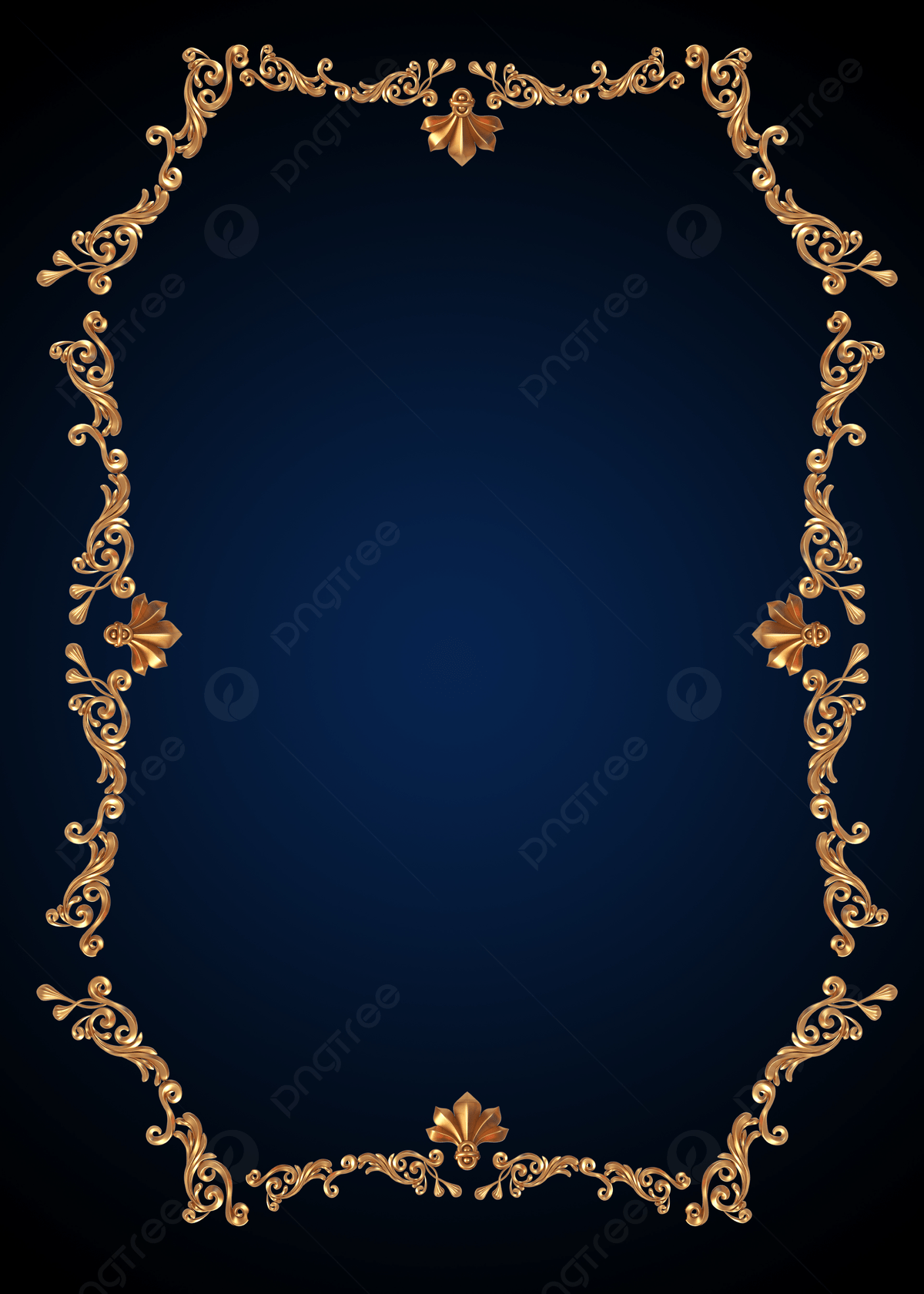 1200x1680 Three Dimensional Golden Border Background Blue Border Wallpaper Image For Free Download