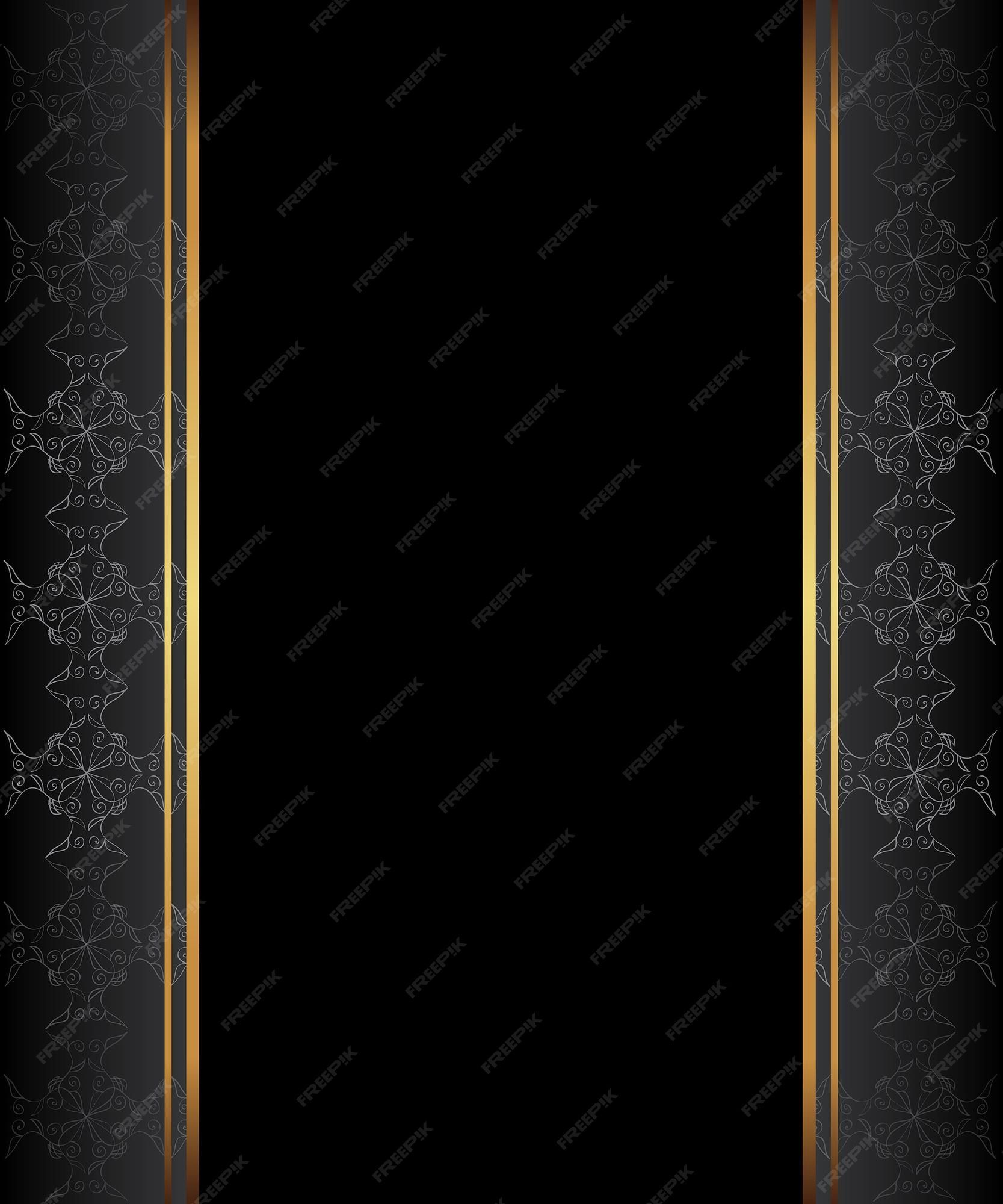 1667x2000 Premium Vector. Elegant seamless wallpaper with golden fine decoration and place for your text