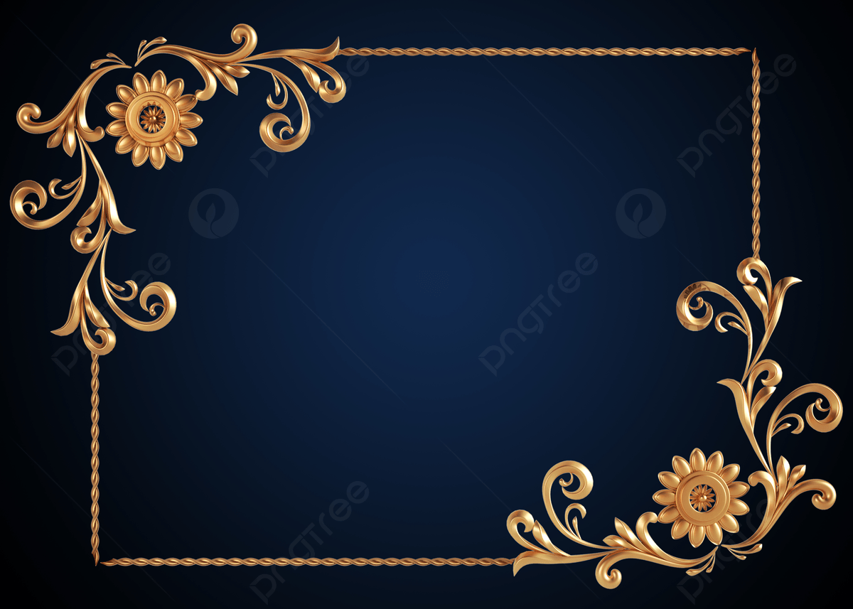 1200x857 Three Dimensional Golden Border Background Gradient Blue, Stereoscopic, Golden, Frame Background Image And Wallpaper for Free Download