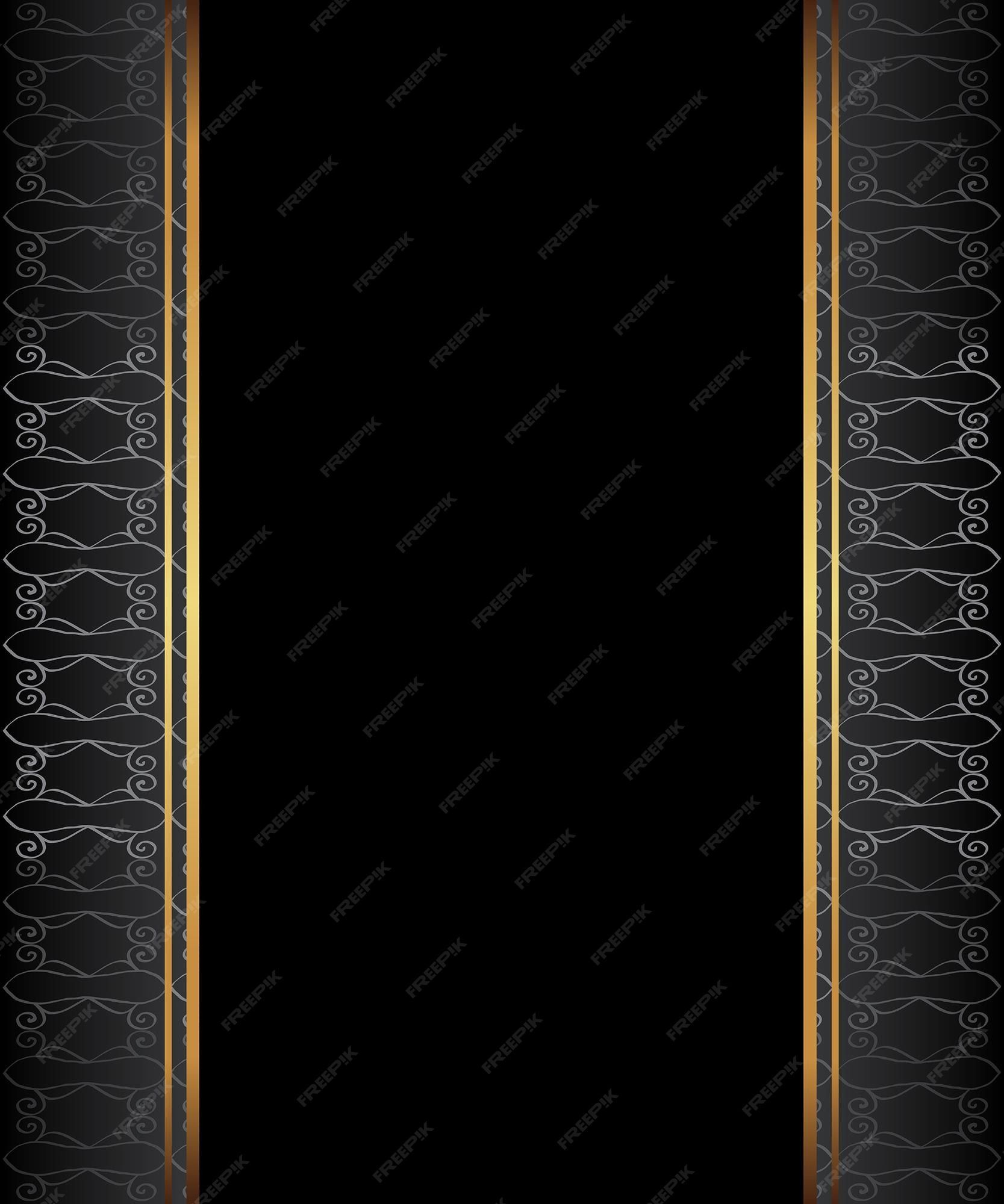 1667x2000 Premium Vector. Elegant seamless wallpaper with golden fine decoration and place for your text