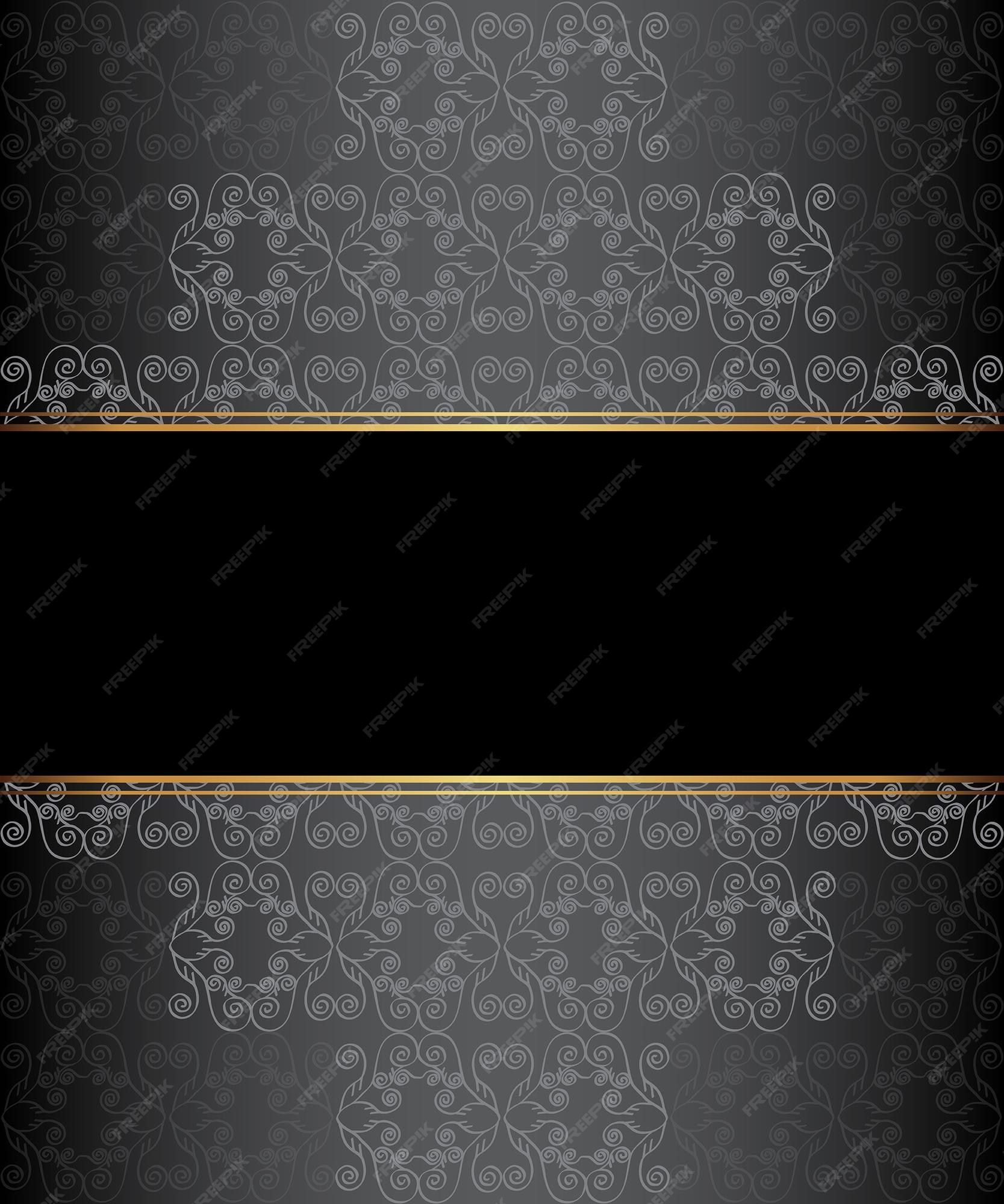 1667x2000 Premium Vector. Elegant seamless wallpaper with golden fine decoration and place for your text