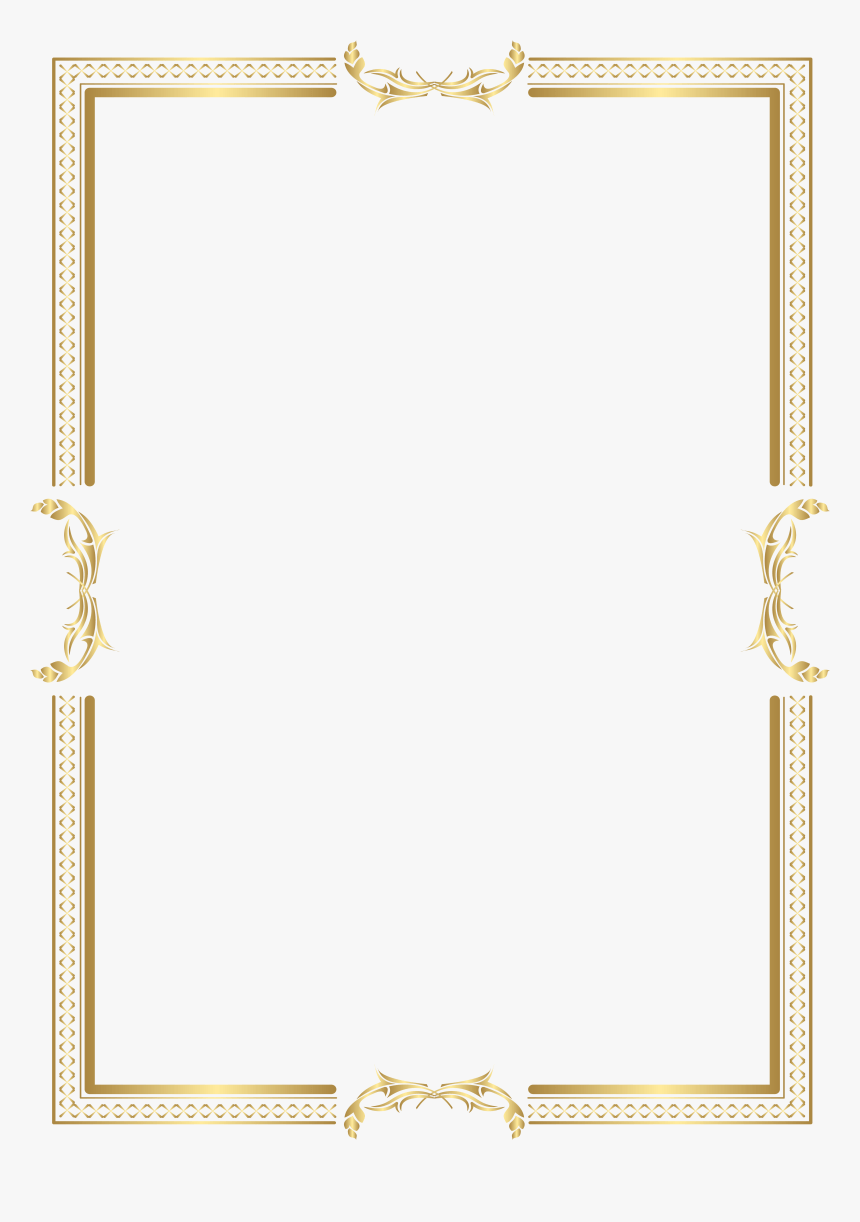 860x1222 Transparent Gold Border, Png Download Background Gold Border, Png Download, Transparent Png Image