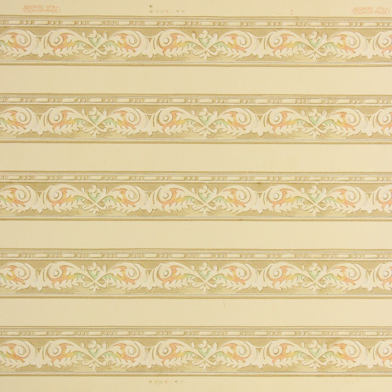 1280x1280 1940s Vintage Wallpaper Border Peach Green's Vintage Wallpaper