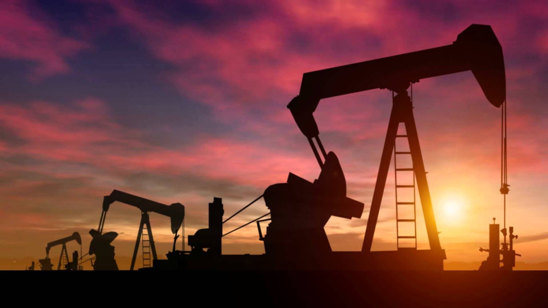 1920x1080 Download Gas Oil Installation Under Pink Sky Wallpaper