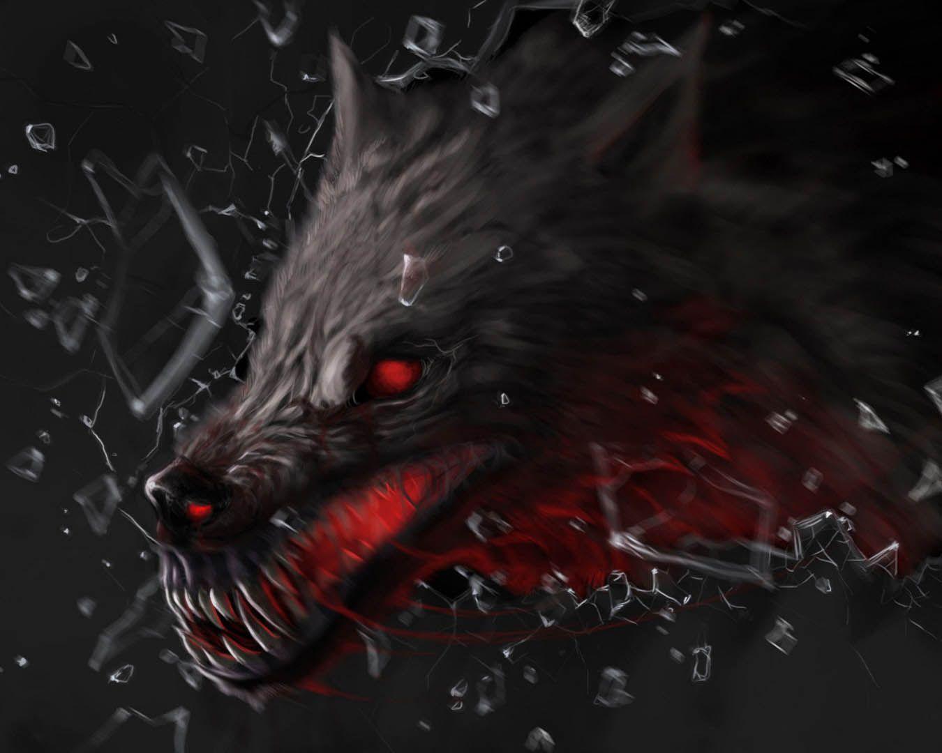 1350x1080 Scary Anime Demon Wolves Wallpaper