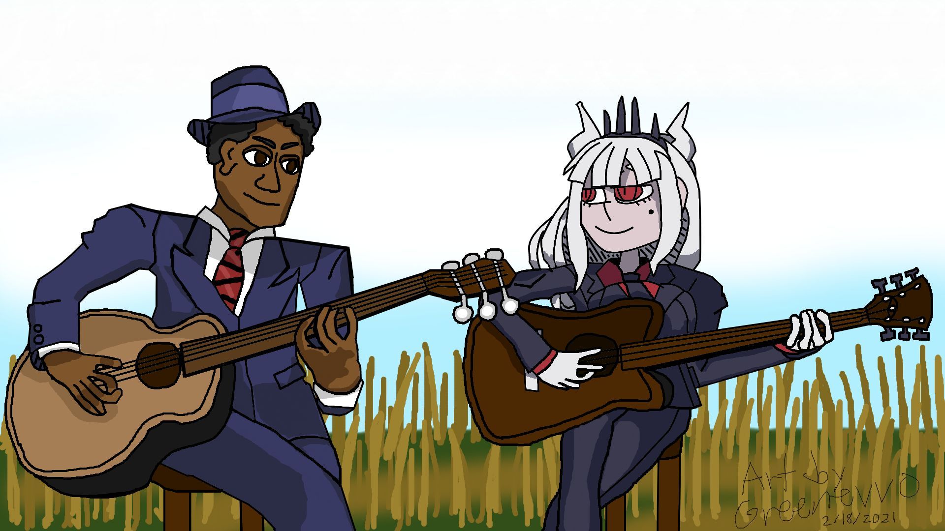 1920x1080 In Honor of Black History Month, I drew fanart of Robert Johnson and Lucifer