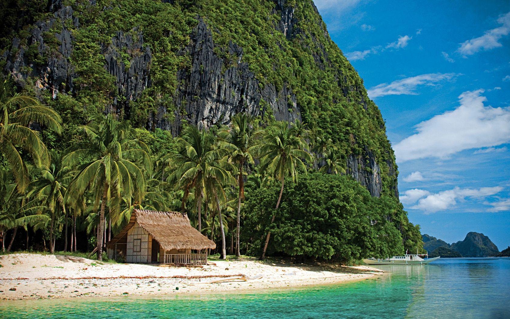 1680x1050 Palawan Philippines, reptile, beach, house desktop