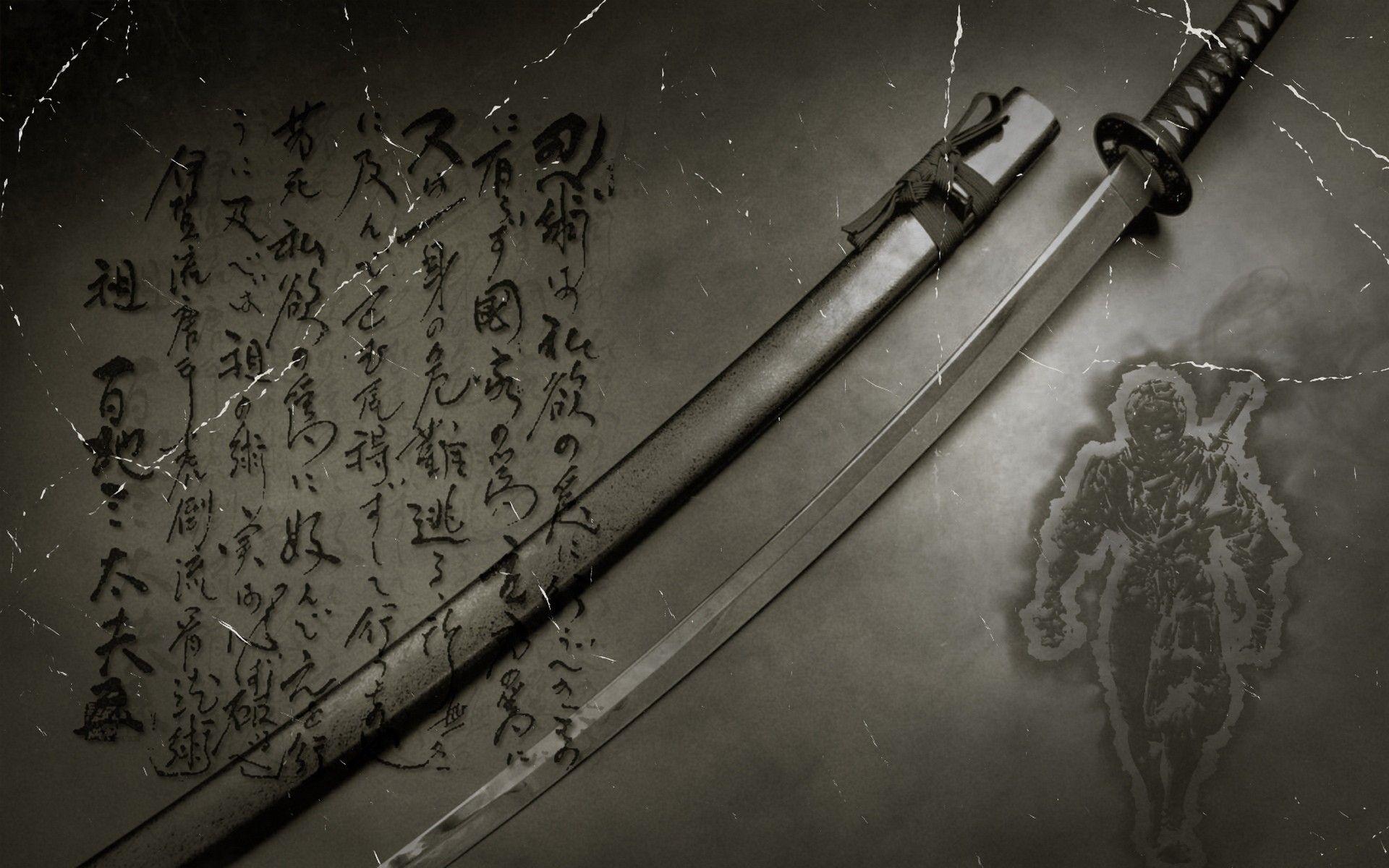 1920x1200 sword anime japanese digital art katana kanji