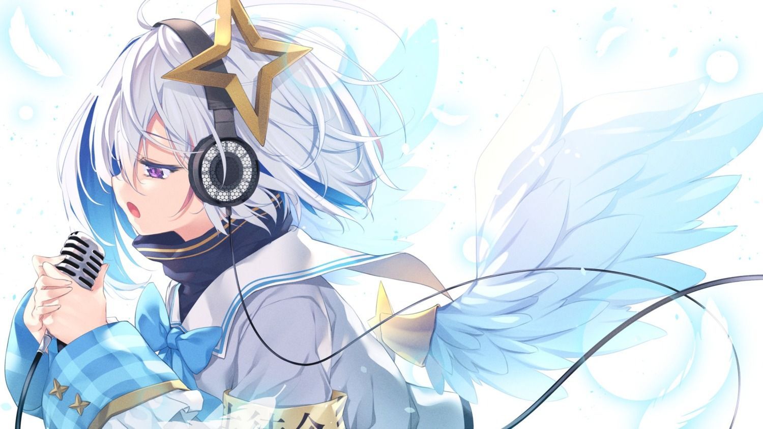 1500x844 chiyonekoko hololive amane kanata angel headphones seifuku wallpaper wings