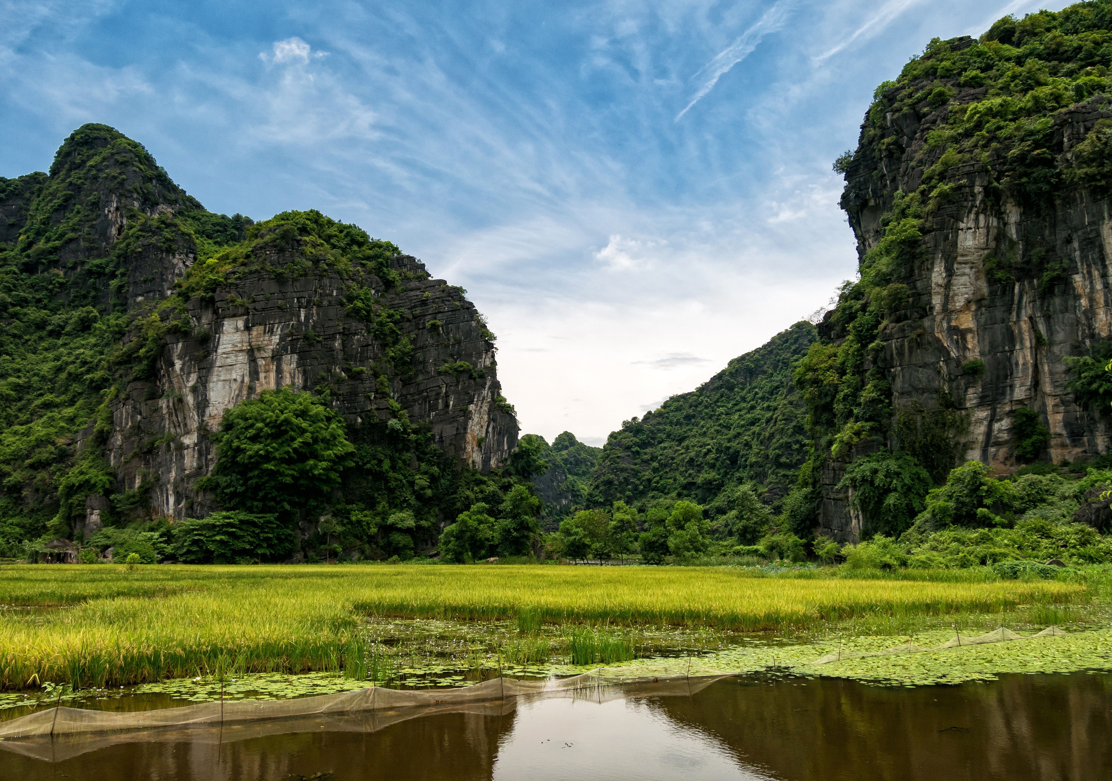 4570x3212 4K, Ninh Binh, Vietnam, Pond, Grass, Crag, HD Wallpaper