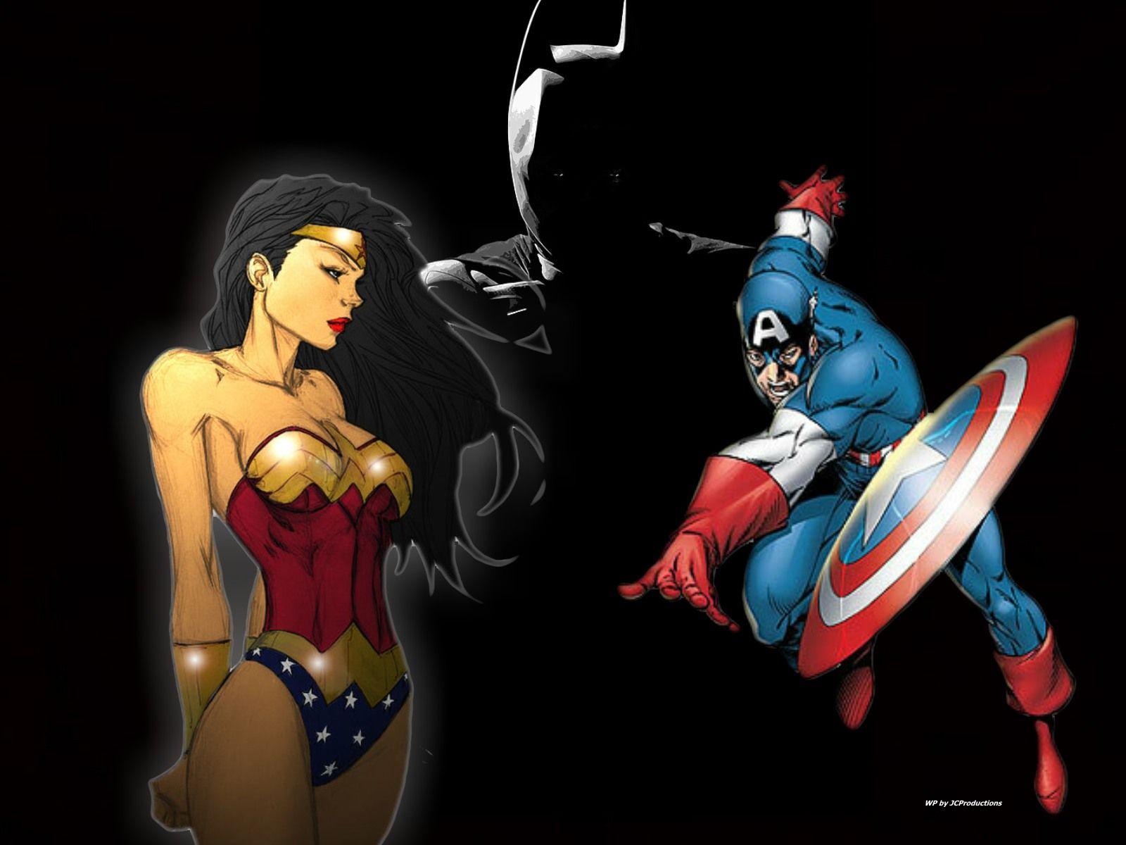 1600x1200 Wonder Woman, Batman and Captain America Comics