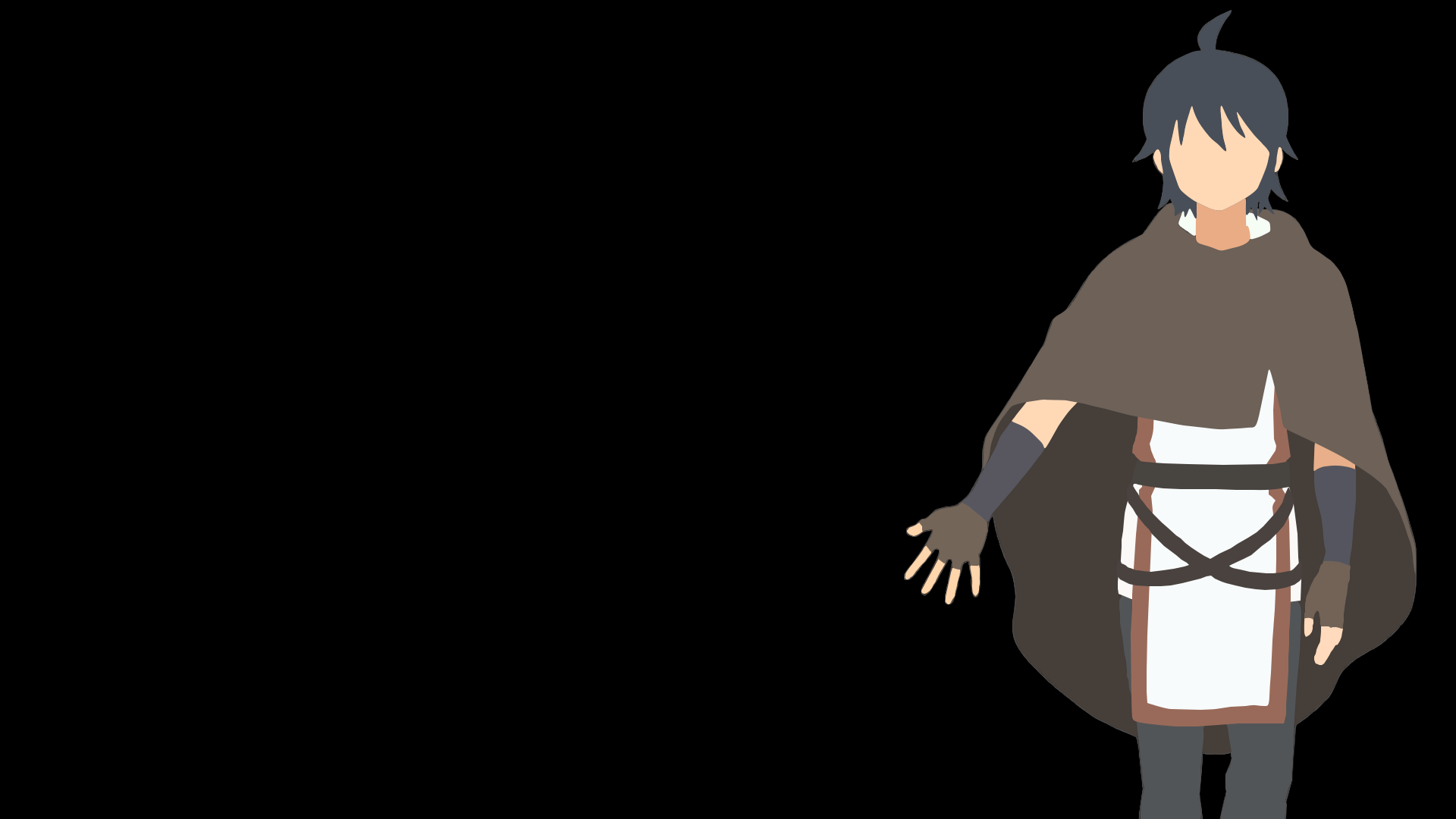 1920x1080 First time trying out this minimal flat vector art thing, so I made a wallpaper (Makoto, from Moonlit Fantasy)