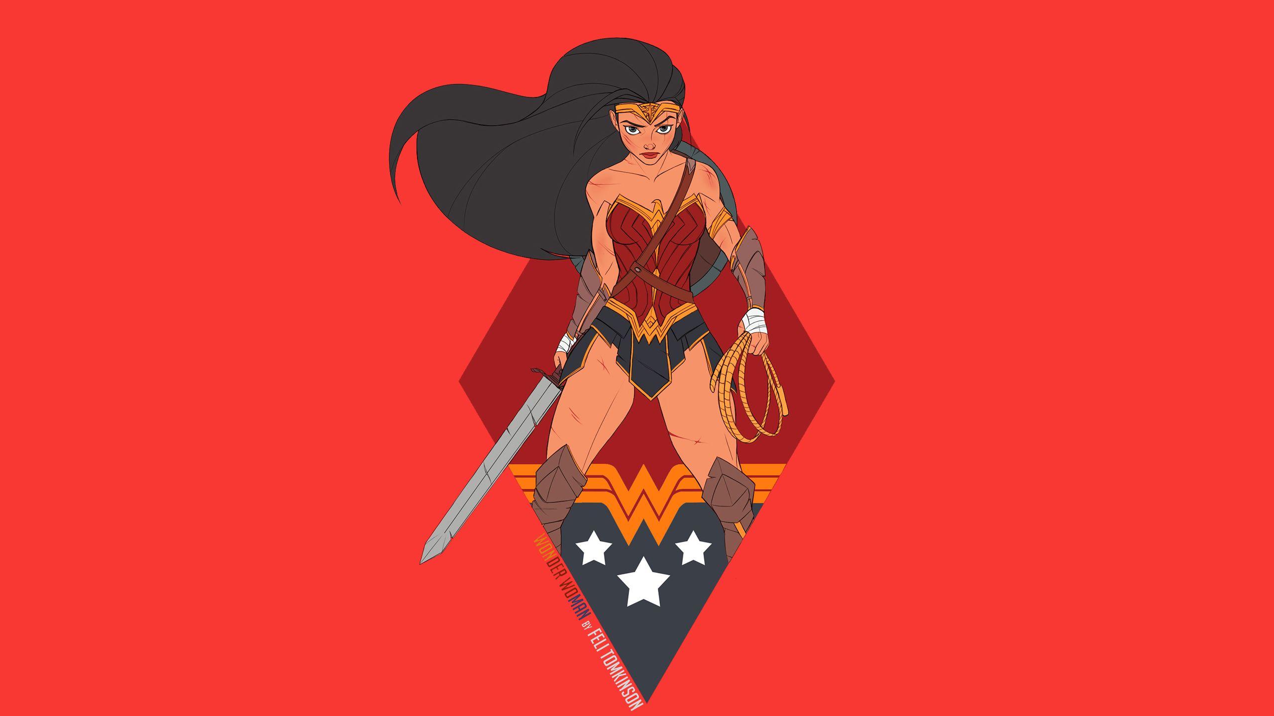 2560x1440 Wonder Woman Dc Comic Fan Art, HD Superheroes, 4k Wallpaper