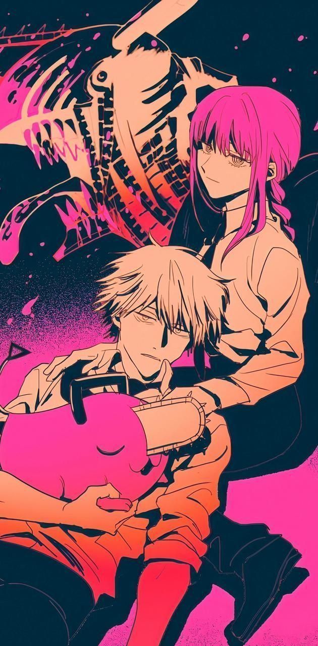 630x1280 Chainsaw Man And Makima Wallpaper Download