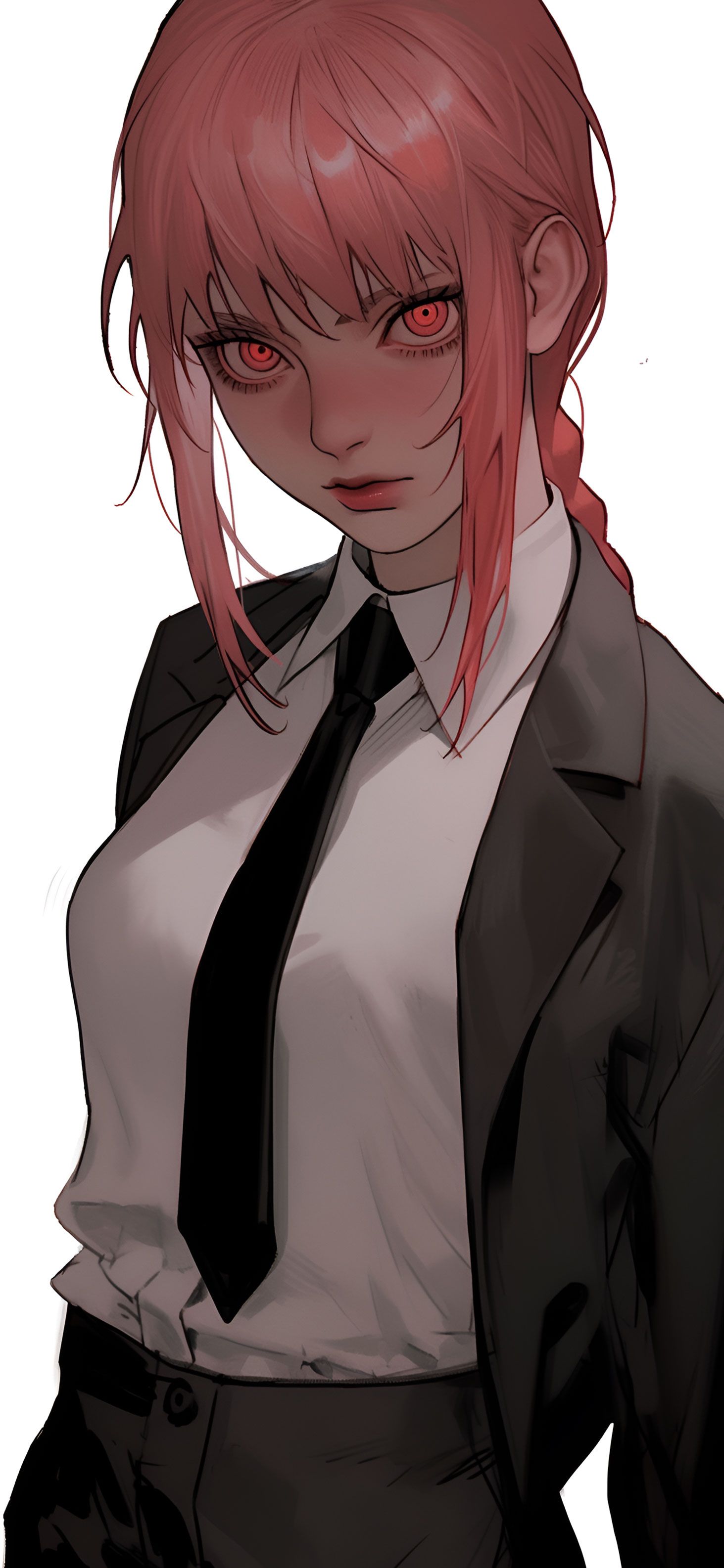 1463x3171 Chainsaw Man Makima White Wallpaper Man Wallpaper
