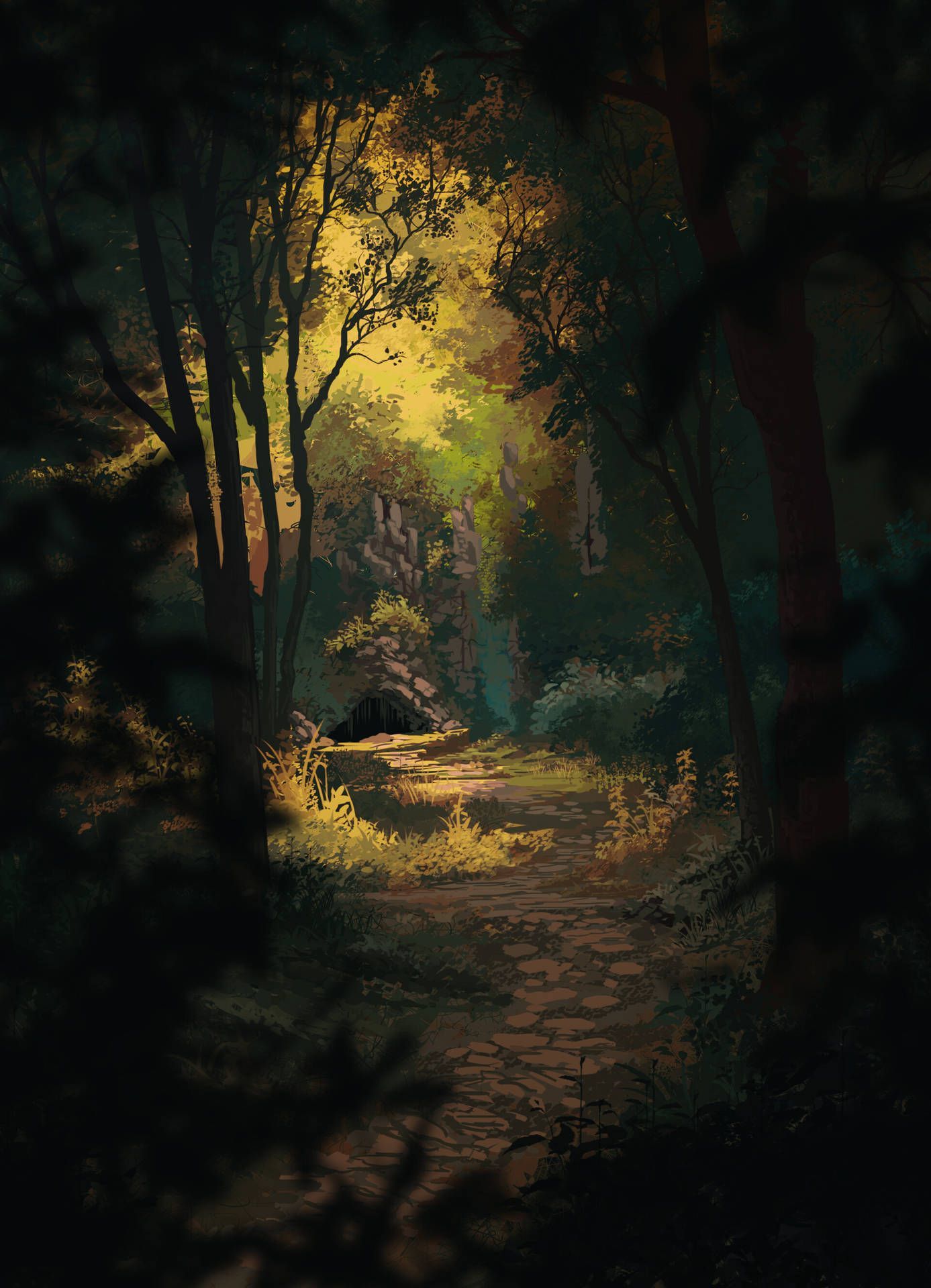 1387x1920 Forest Wallpaper