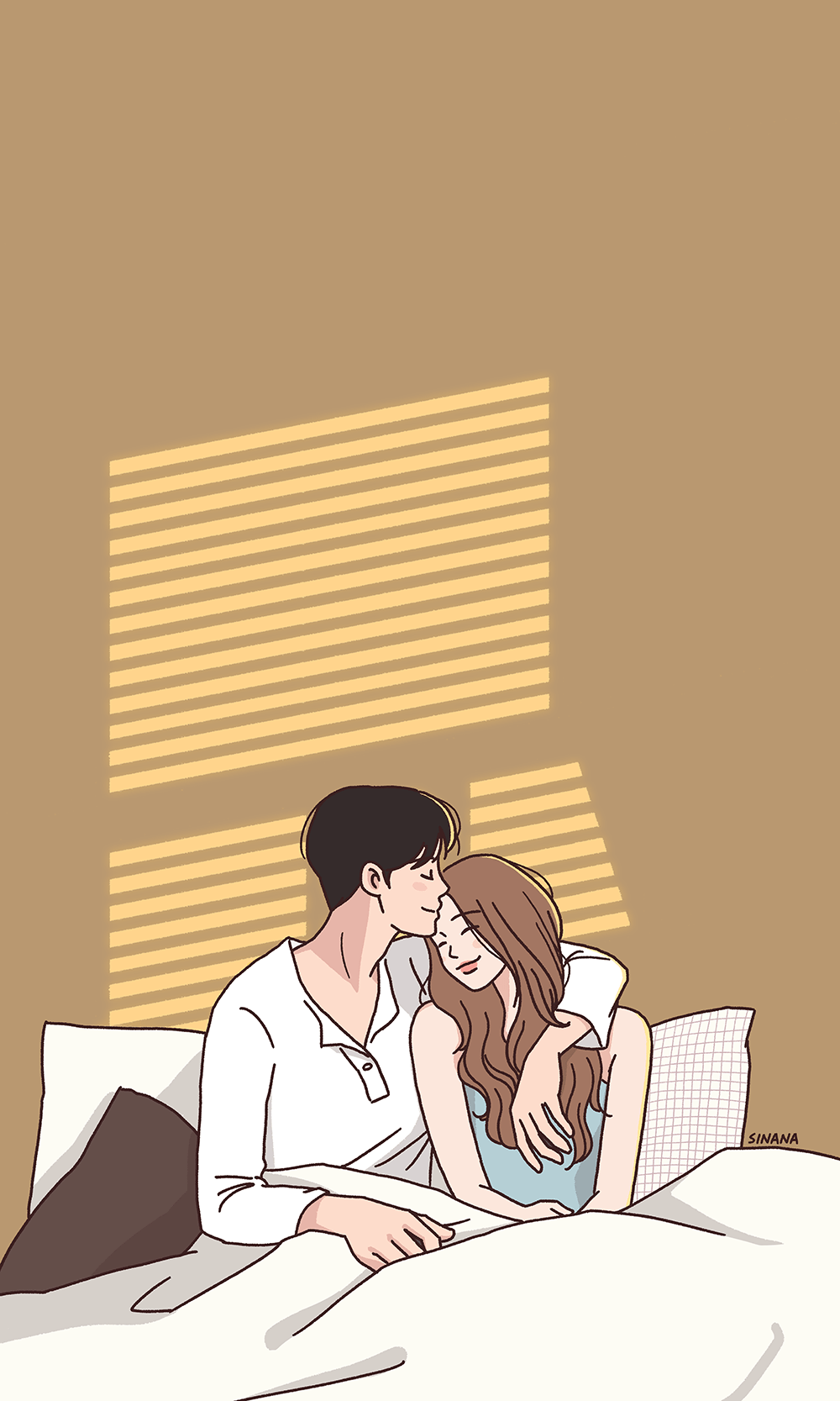 1000x1667 Couple Illustration Wallpaper