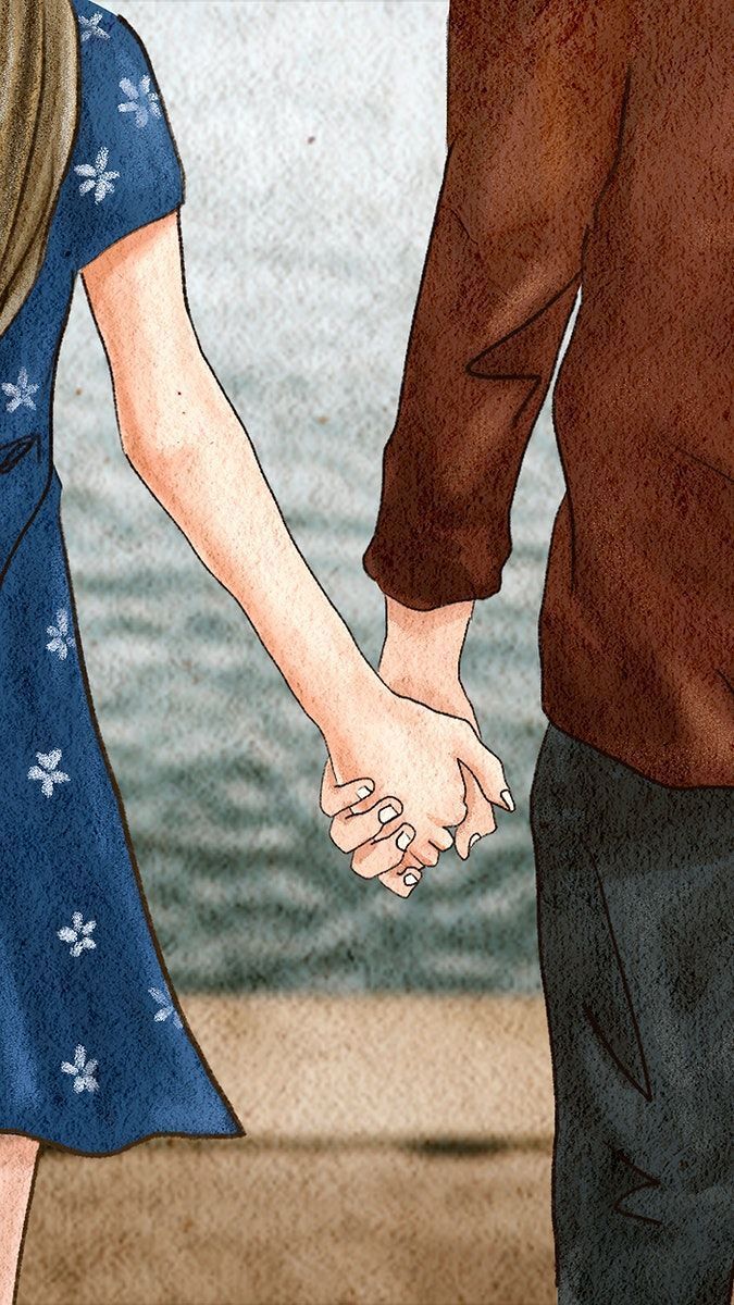 675x1200 Couple holding hands romantic Valentine