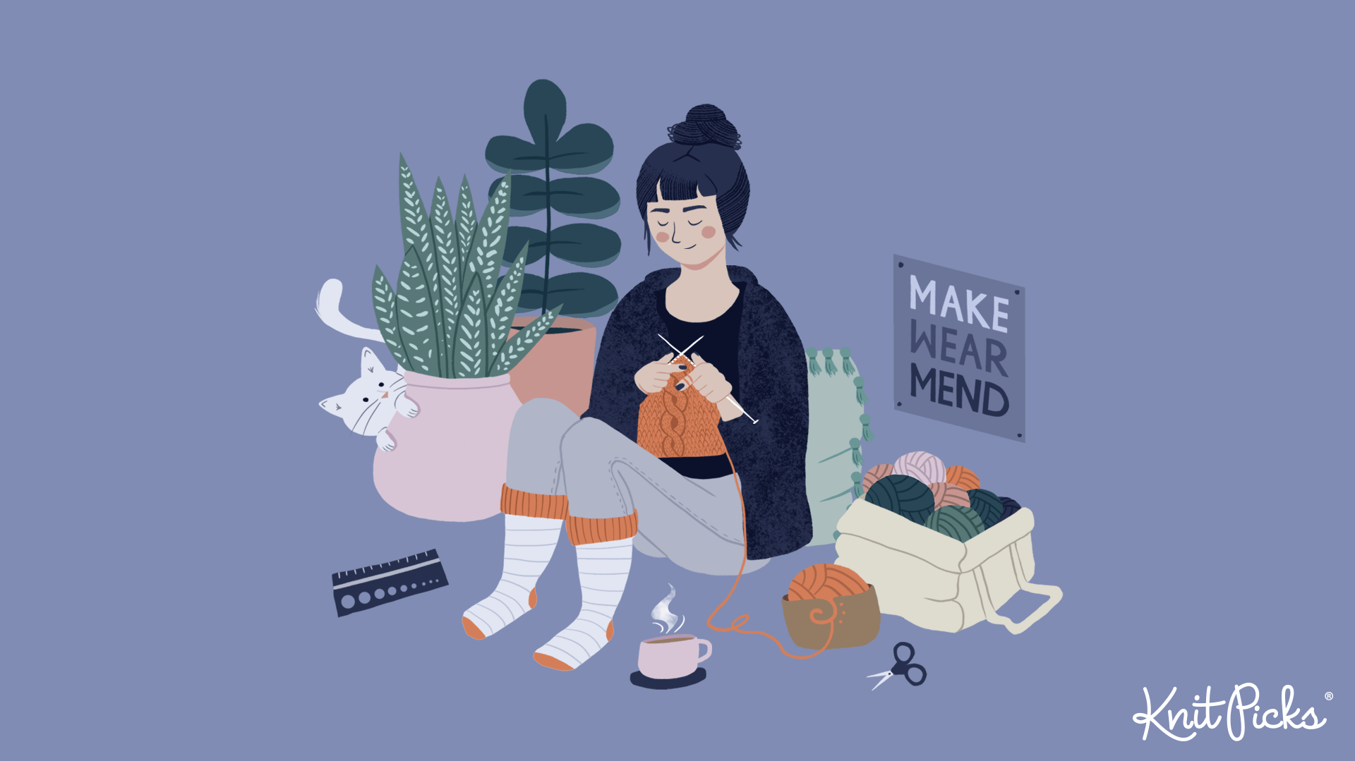 1920x1079 Knitting Themed Wallpaper