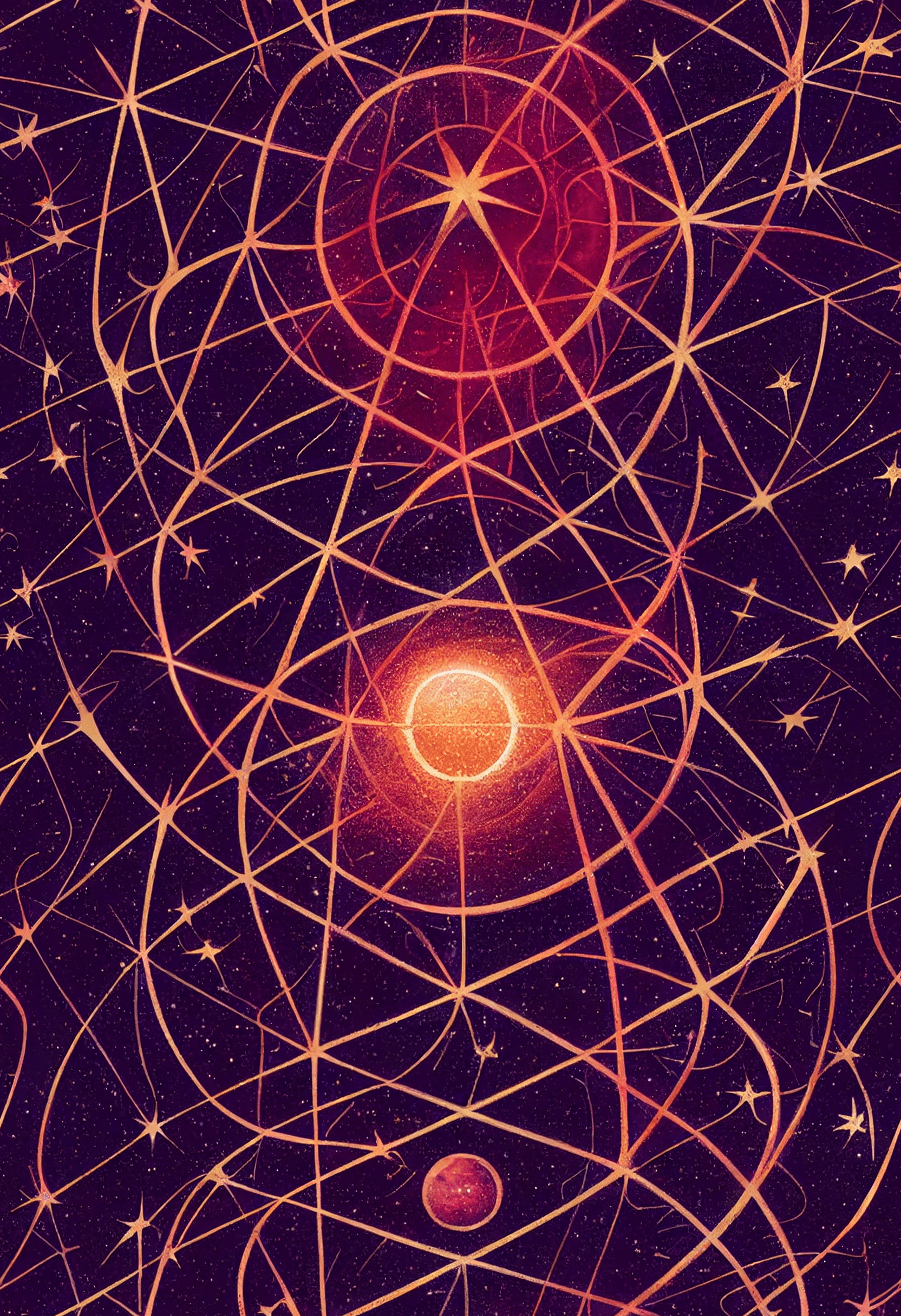 1664x2432 flat witchcore print pattern, wallpaper