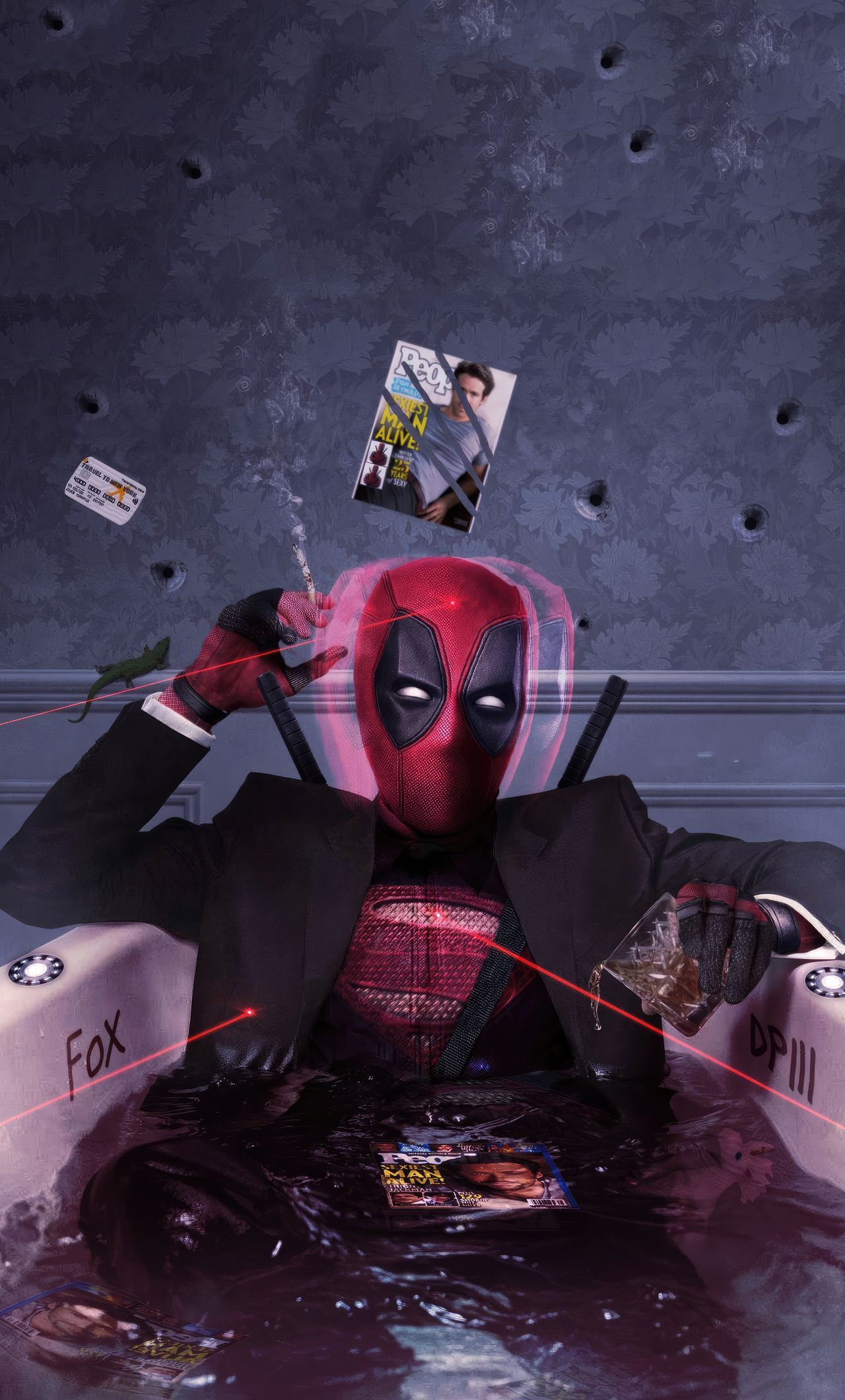 1280x2120 The Deadpool Artwork 4k