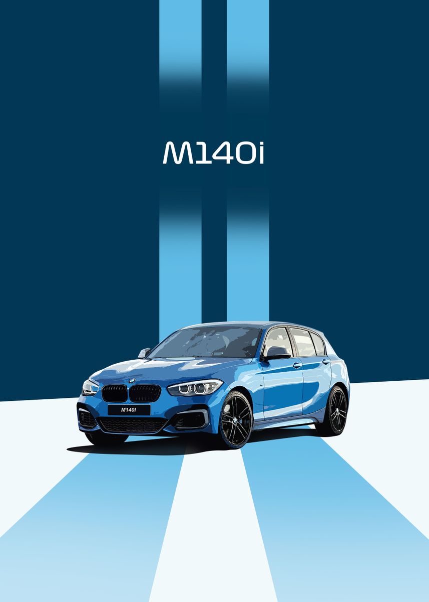 857x1200 BMW M140i' Poster, picture, metal print