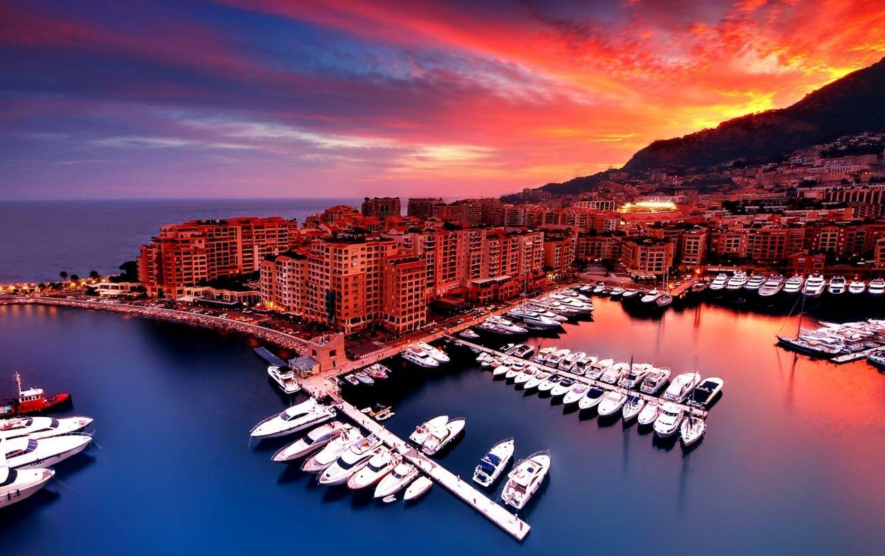 1280x804 Sunrise in Monaco wallpaper. Sunrise in Monaco
