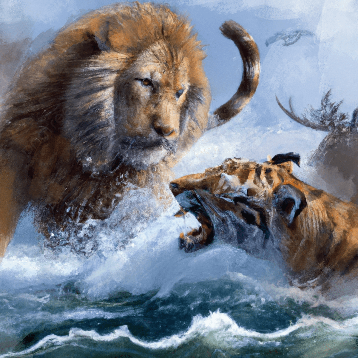 1200x1200 Beach Background, Lion Vs Tiger Fight
