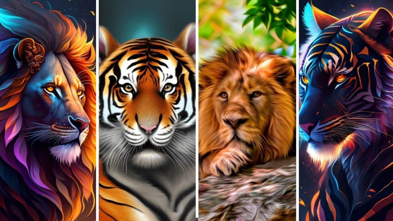 1280x720 4k Lion and tiger image.. HD tiger