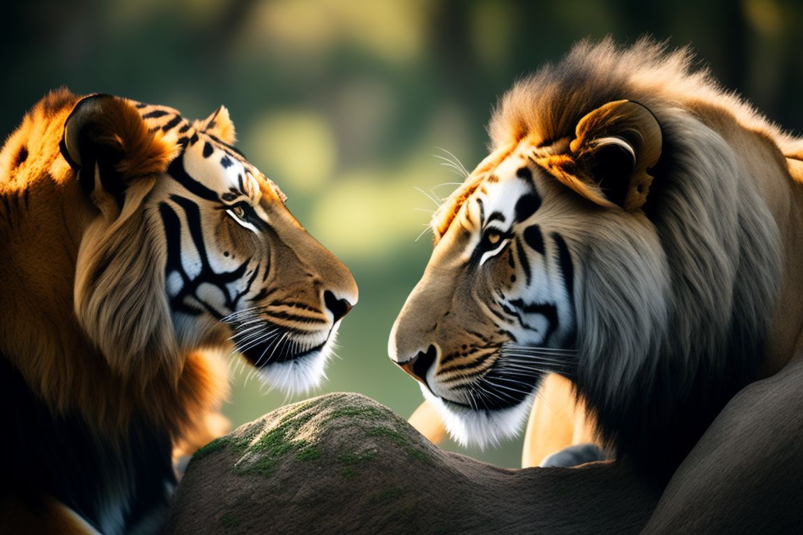 1152x768 Sleepy Eel234: A Lion And A Tiger