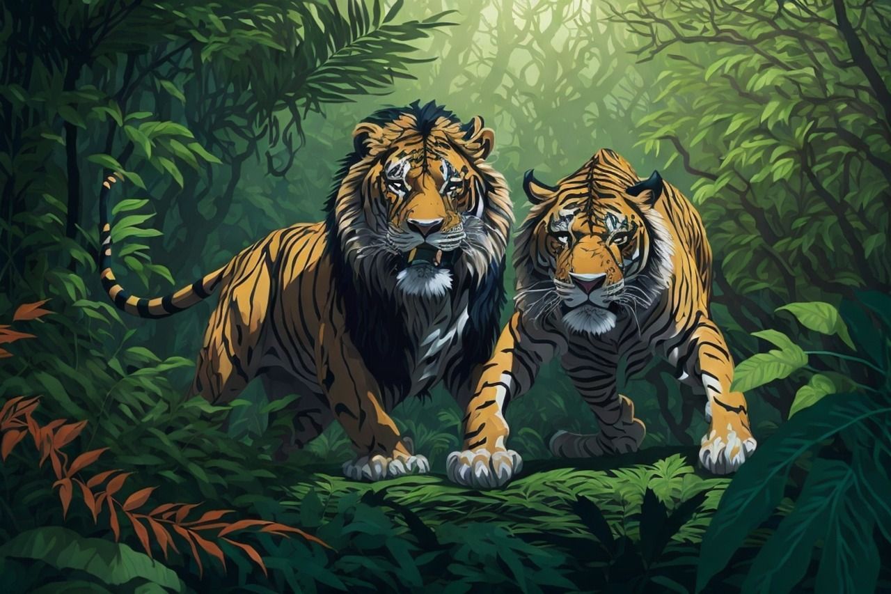 1280x853 Ai Generated Tiger Lion Royalty