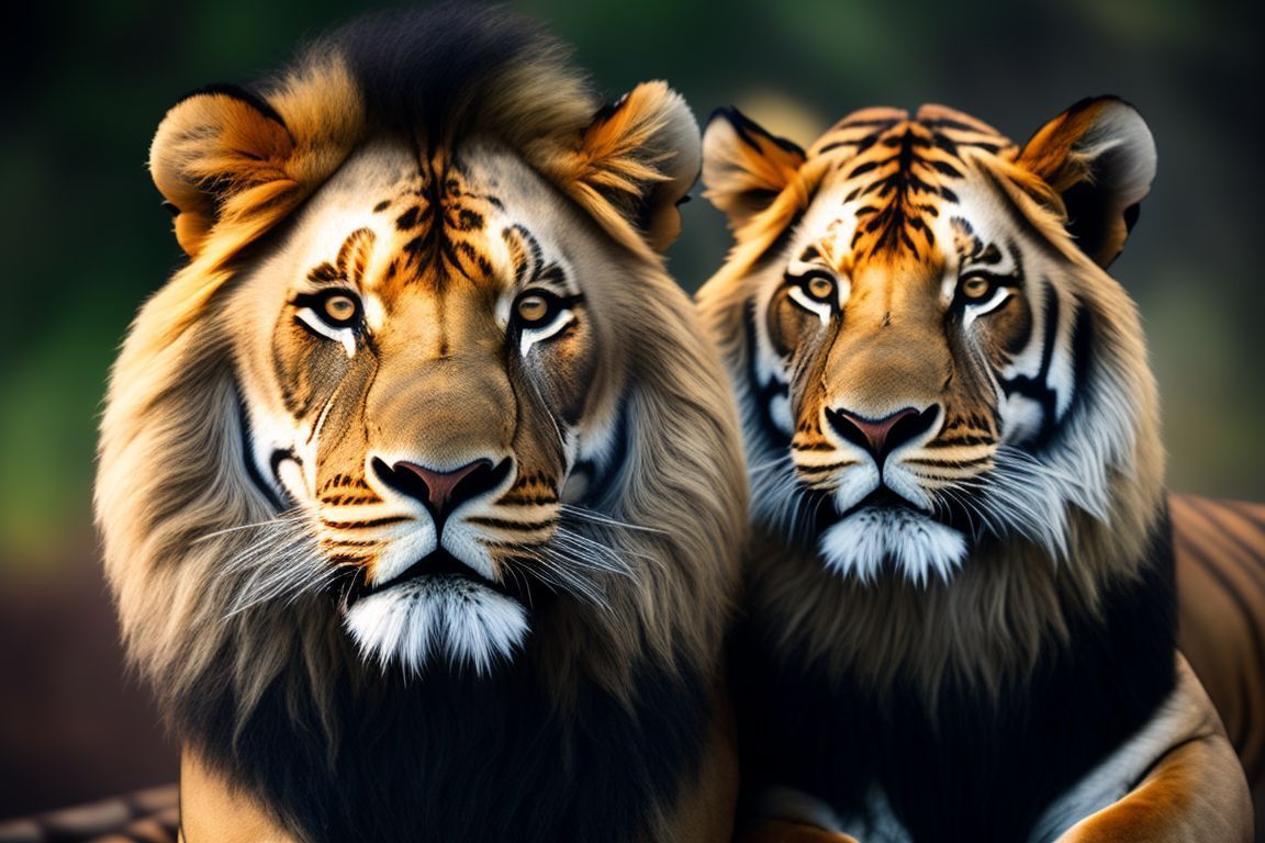 1152x768 Sleepy Eel234: Lion And A Tiger In A