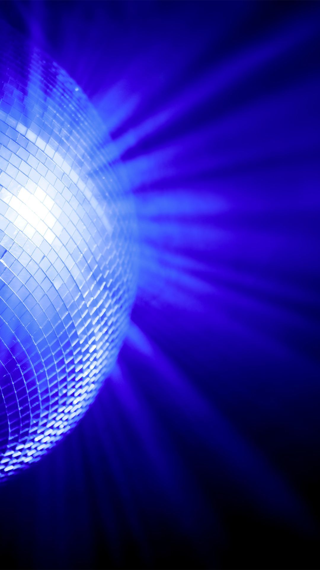 1080x1920 Blue shiny disco mirror ball. Windows