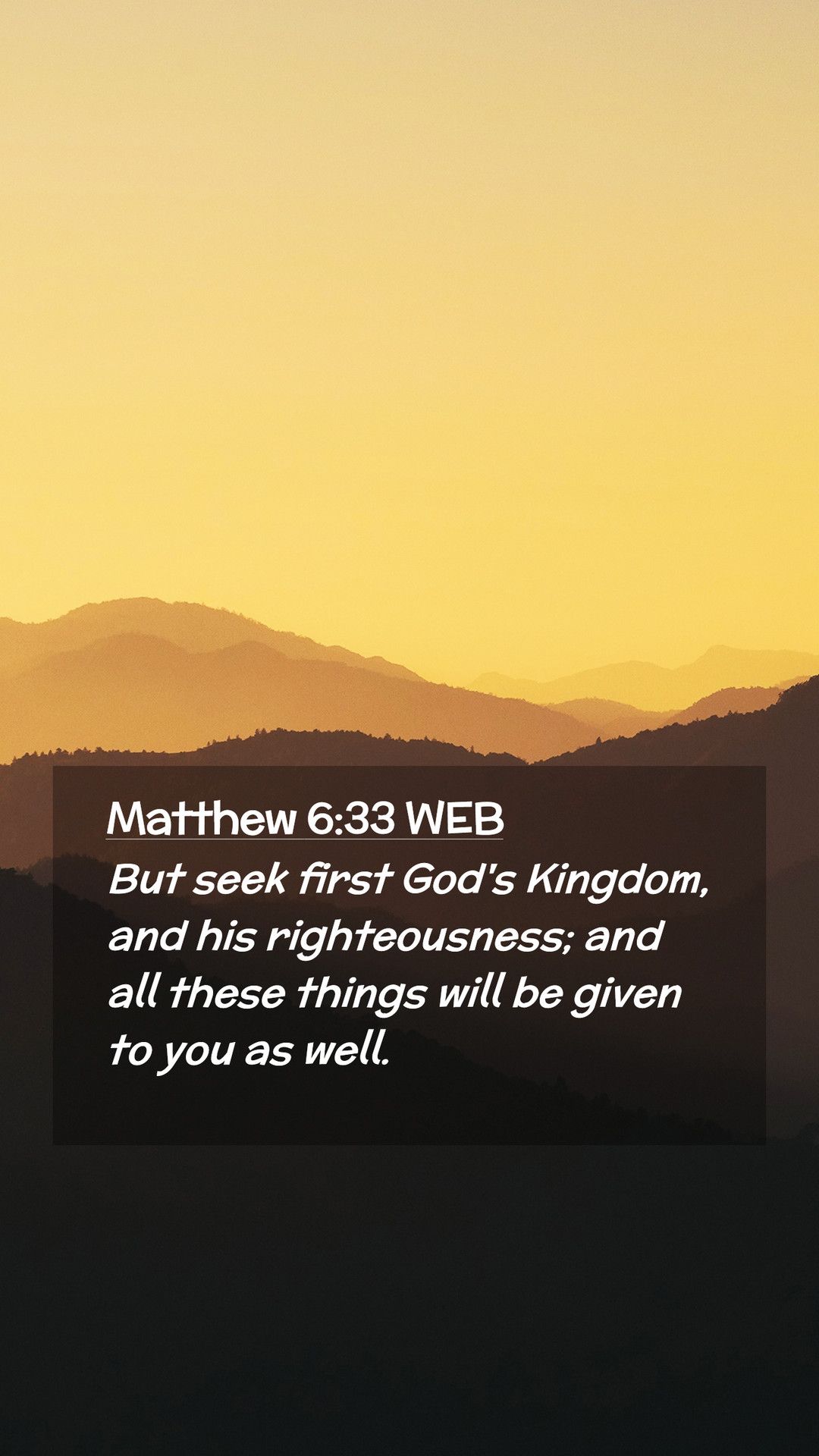 1080x1920 Matthew 6:33 Wallpaper