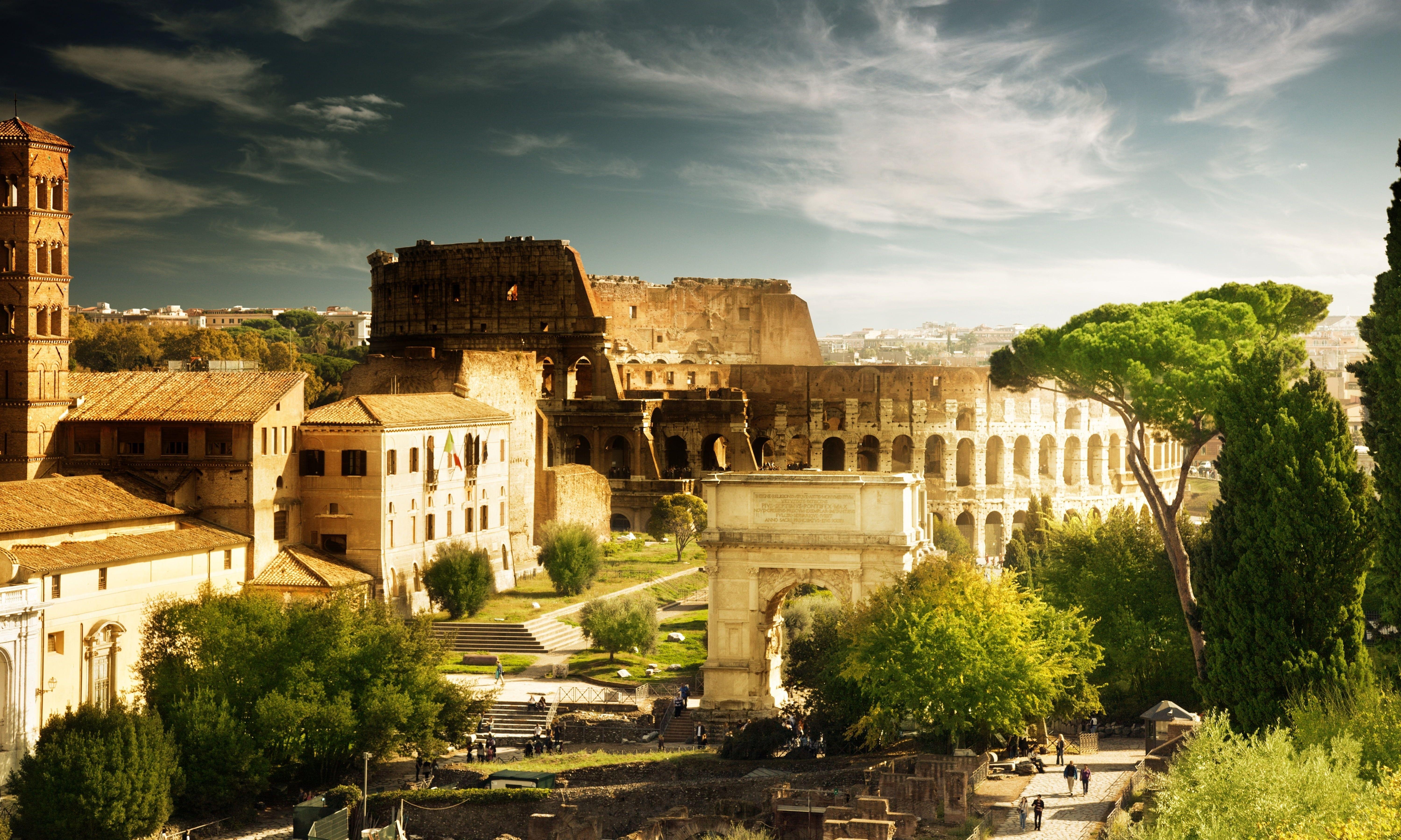 6000x3600 HD wallpaper: coliseum poster, colosseum, rome, italy